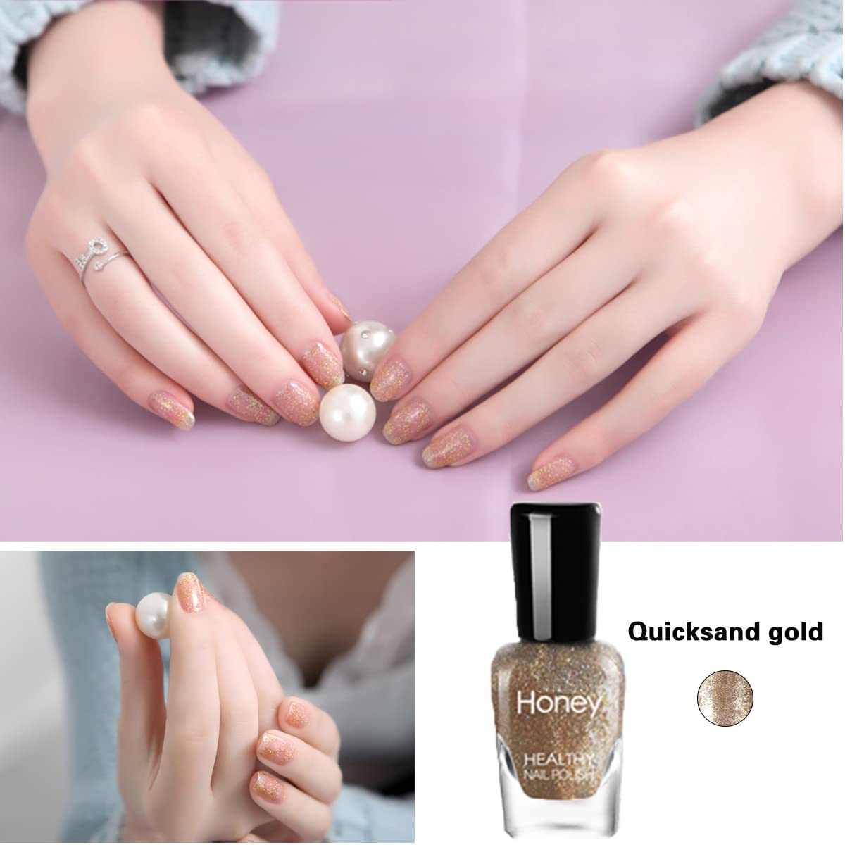 Non Toxic Nail Polish Set, Easy Peel Off and Fast Dry NailPolish Set for Pack, Eco Friendly & Organic Water Based Nail Polish for Women,Teens (6 Bottles)