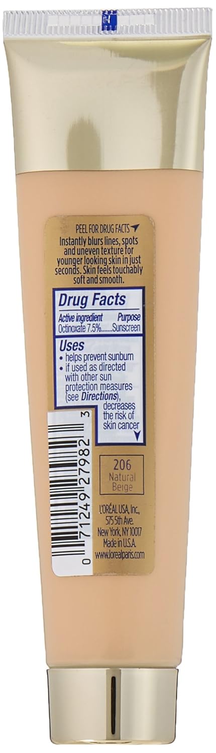 L'Oréal Paris Visible Lift Blur Foundation, Natural Beige, 1.3 fl. oz.
