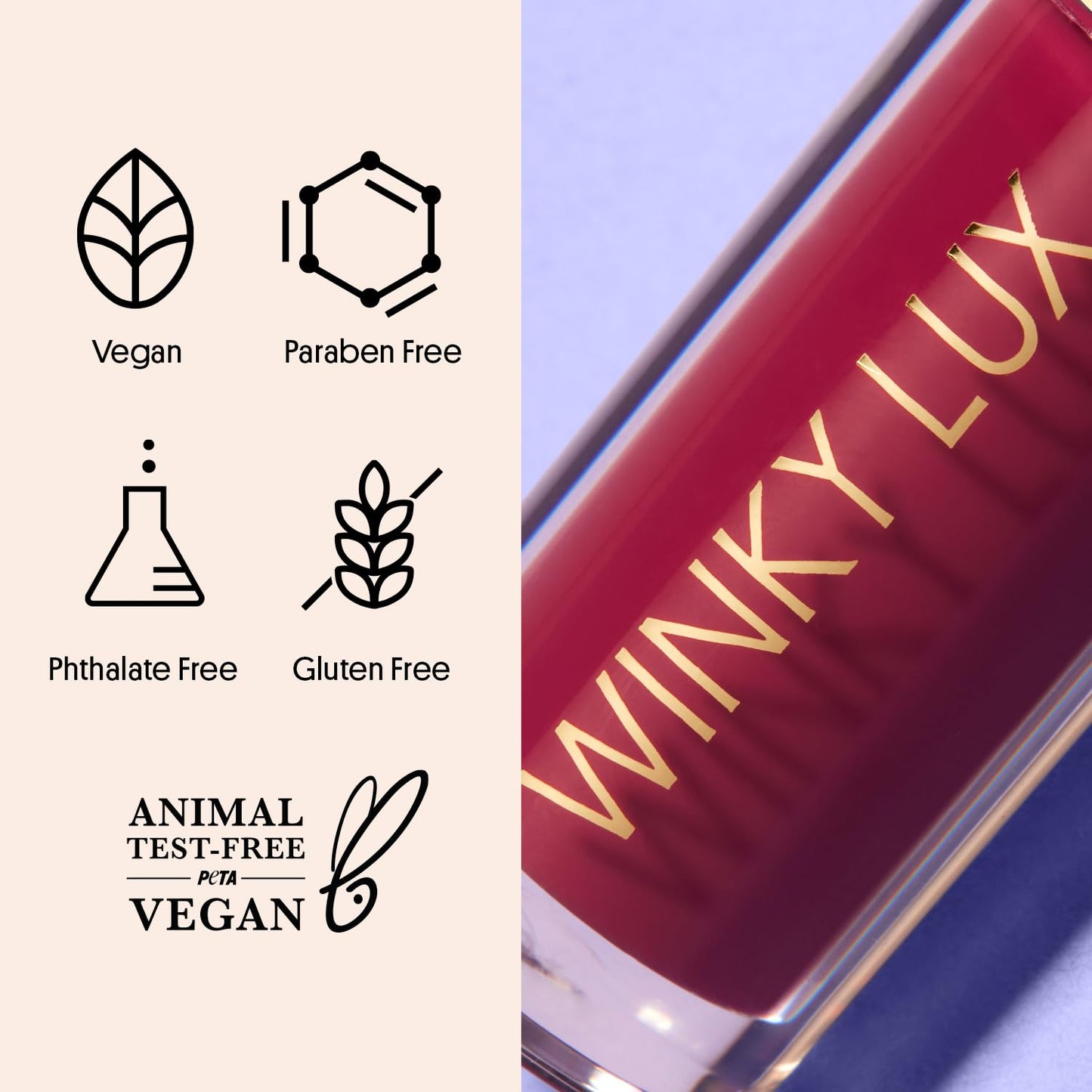 Winky Lux Berry Very There Lip Oil - Hydrating Berry Tint with Jojoba Oil, Non-Sticky Glossy Lip Oil, Tinted Red Gloss for Juicy Lips & Soft Vanilla Scent
