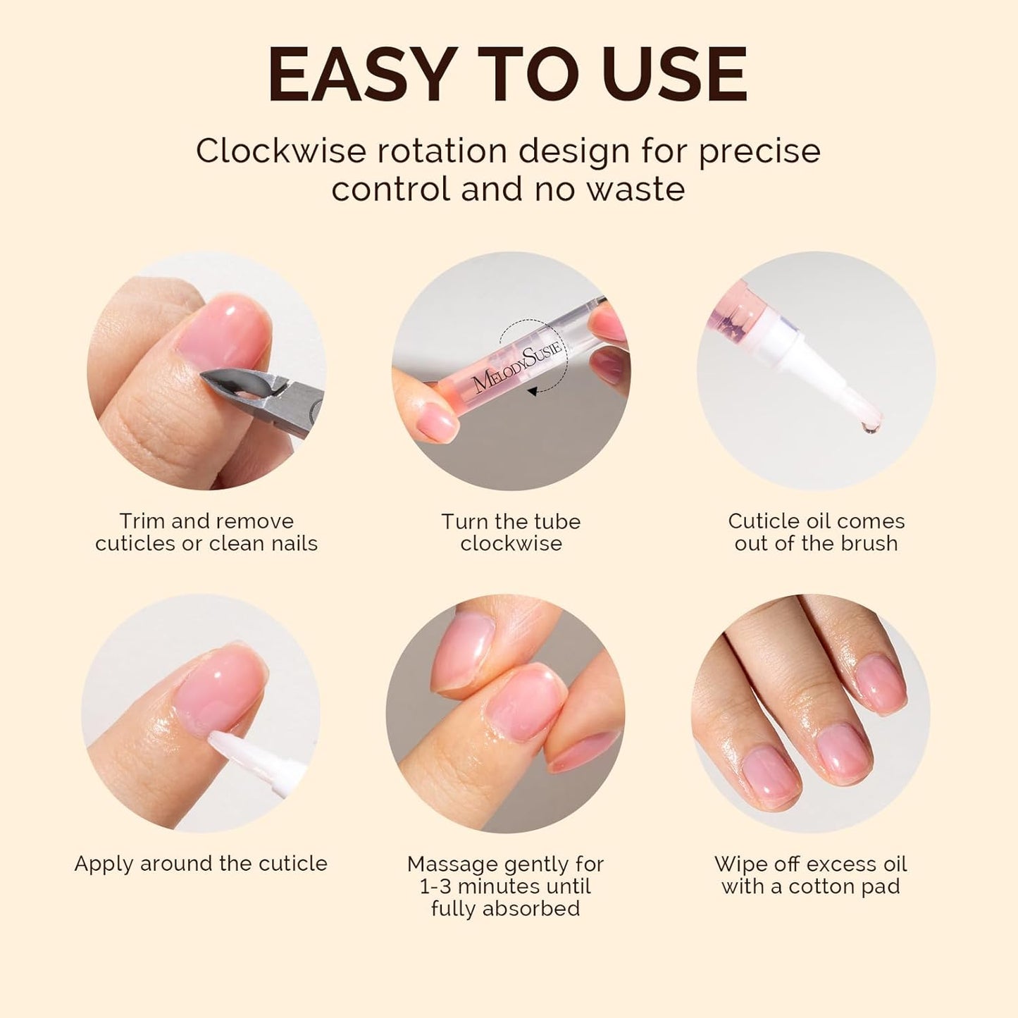 MelodySusie 15Pcs Cuticle Oil Pen Set,Nail Moisturizing Cuticle Oil Enriched with Vitamin E,Softens and Repairs cuticles,Nail Strengthener,Protects Damaged Skin,Thin Nails