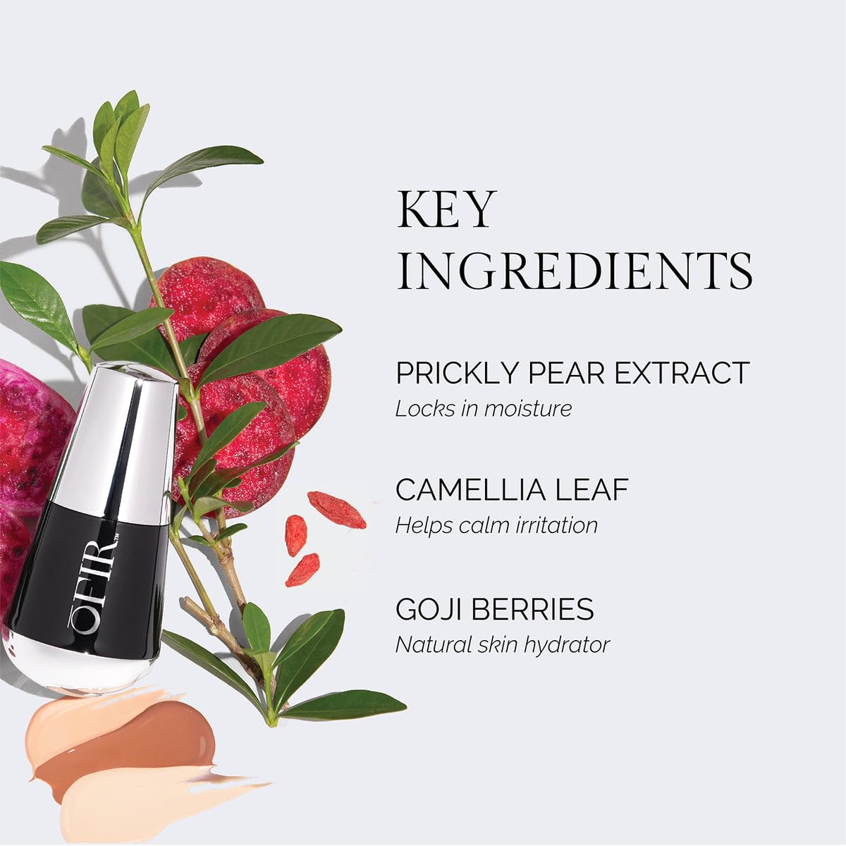 OFIR Skin Satin Medium Coverage Foundation | Lightweight Foundation Makeup with Vegan Formula | Blue Light Protection & Non-Creasing for Long-Lasting Wear | 1 FL OZ (Almond - Medium Neutral)