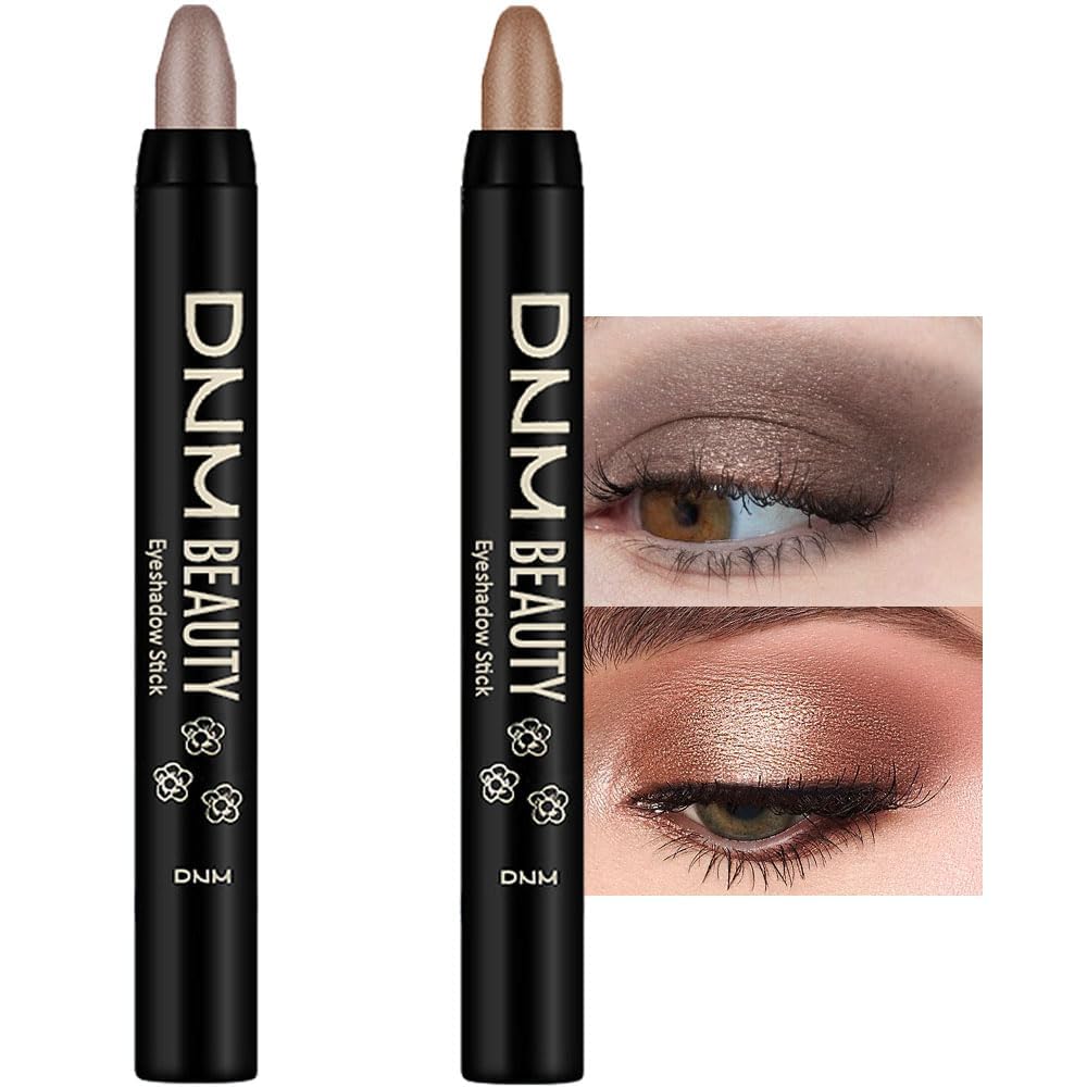 evpct 2Pcs Cream Eyeshadow Sticks Set for Eyes Waterproof, Champagne Shimmer & Pearl Shimmer Matte Eye shadow Stick Pencil Pen Bulk sombras en crema para ojos 17+18