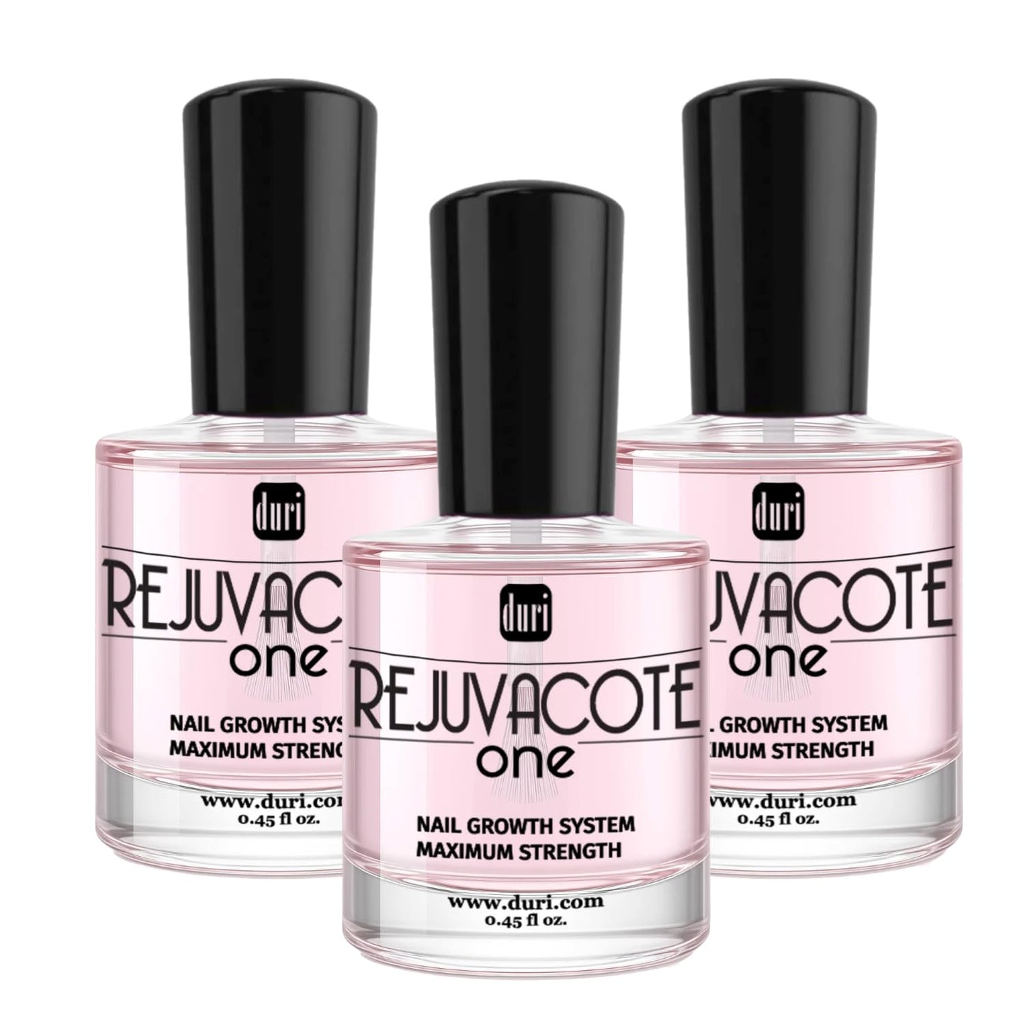 duri Rejuvacote 1 Nail Growth System - Original Maximum Strength Formula - Nail Strengthener and Nail Growth - Base and Top Coat - Pack of 3-0.45 fl. oz.