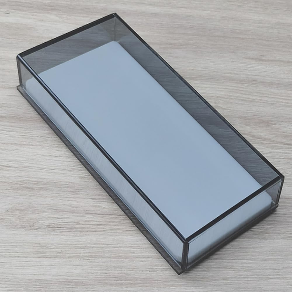 Grafting False Eyelash Acrylic Extension Pallet Organizer, Eyelash Extension Glue Tweezers Plate Makeup Palette, Dustproof Storage Box Display Training Tools Salon (Transparent Grey)