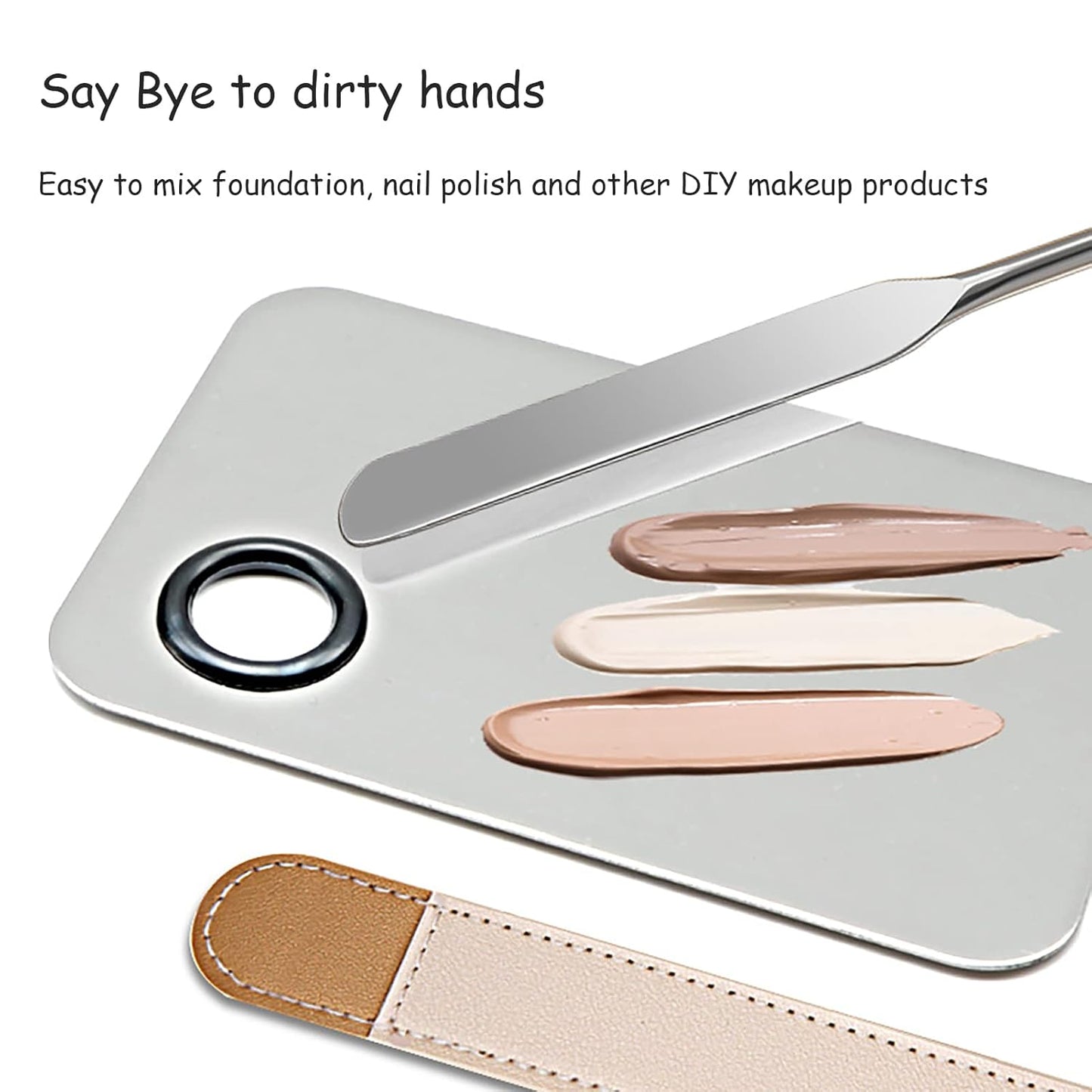 YOCASII Foundation Palette, Foundation Spatula, Makeup Mixing Palette, Makeup Spatula Tool, Makeup Mixing Tray, Nail Art Palette for Mixing Foundation Nail-Art