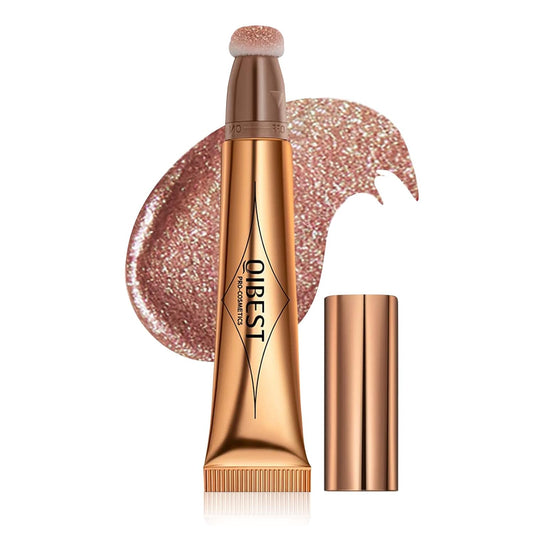 Highlighter Beauty Wand, Shimmer Liquid Highlighter Stick with Cushion Applicator, Lightweight Super Silky Cream Body Face Glowing Highlight Makeup