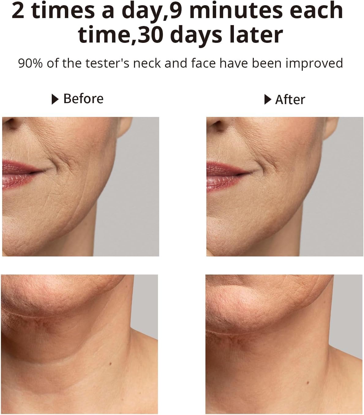 Ms.W Red Light Neck Face Massager, Facial Massager with Hot & Cold Modes for Skin Care, Vibration for Skin Tightening and Rejuvenation（Black）