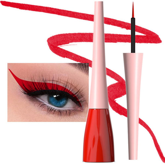 evpct 1Pcs Red Liquid Eyeliner Makeup Waterproof Brown Eye Liners for Women, Eyes Wing Eyeliner Stamps Shapes Colored Eyeliner delineador de ojos a prueba de agua contra el agua blanco para ojos