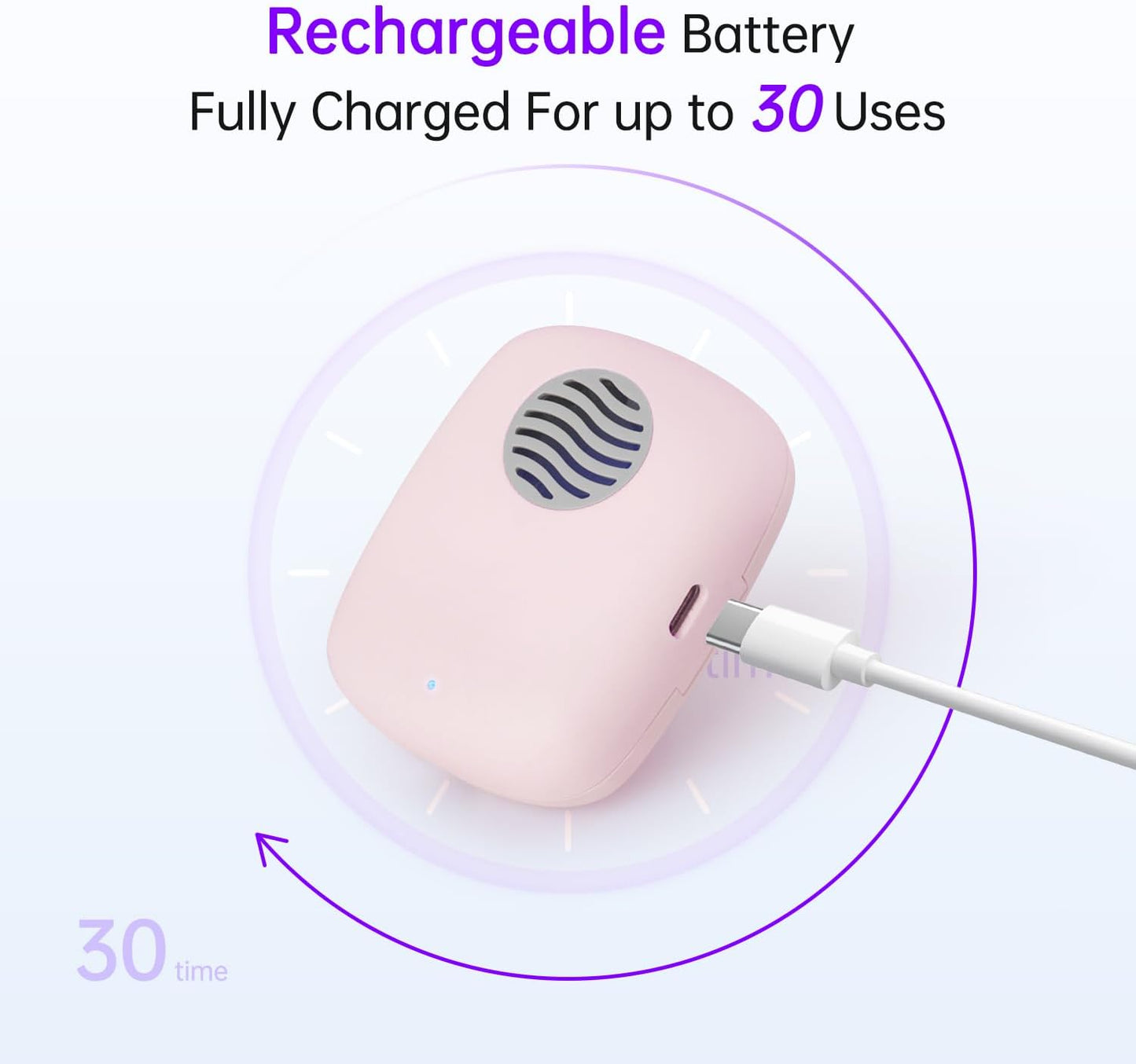 Toothbrush Holder, Toothbrush Cleaner Case, Portable USB Charging Toothbrush Cover with U V-C Light, Travel Toothbrush Holder (Pink-Fan)