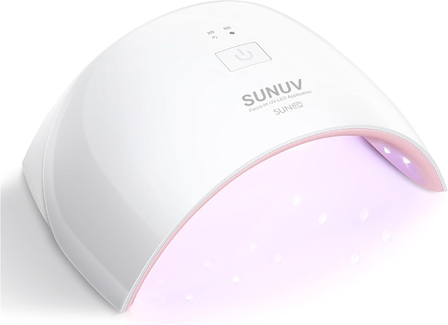 SUNUV UV Nail Lamp, Nail Dryer for Gel Nail Polish UV Light for Gel Nails with Sensor 2 Timers SUN9C Pink Gift for Women Girls