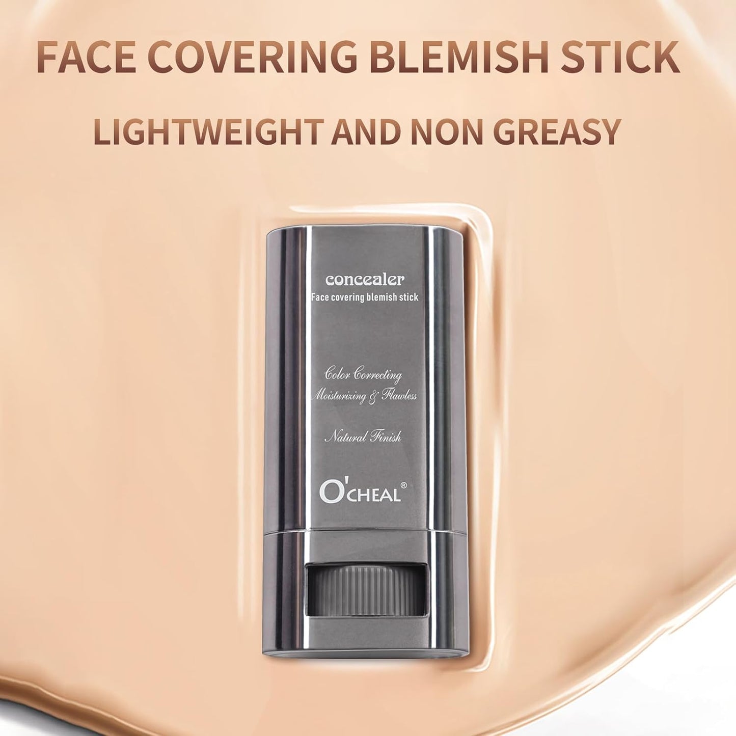 O'CHEAL Face Foundation Contour Stick Long-wear Lightweight Brighten Stick Face Concealer Blemish Contouring Beauty Makeup 05#DARK SKIN TONE