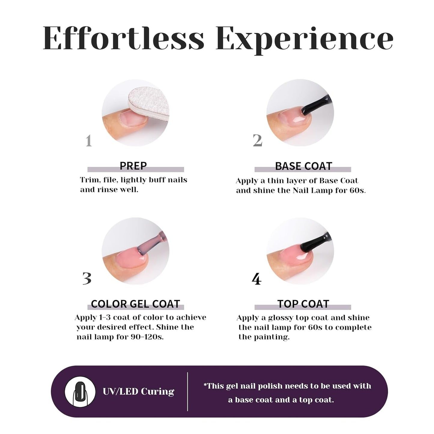 Dark Purple Glitter Gel Polish,Sparkly Shimmer Glitter Purple Gel Nail Polish,0.51 Fl Oz Soak Off UV Gel Polish for Nail Art Starter,Manicure Salon,Girls Women Gifts - GP0066