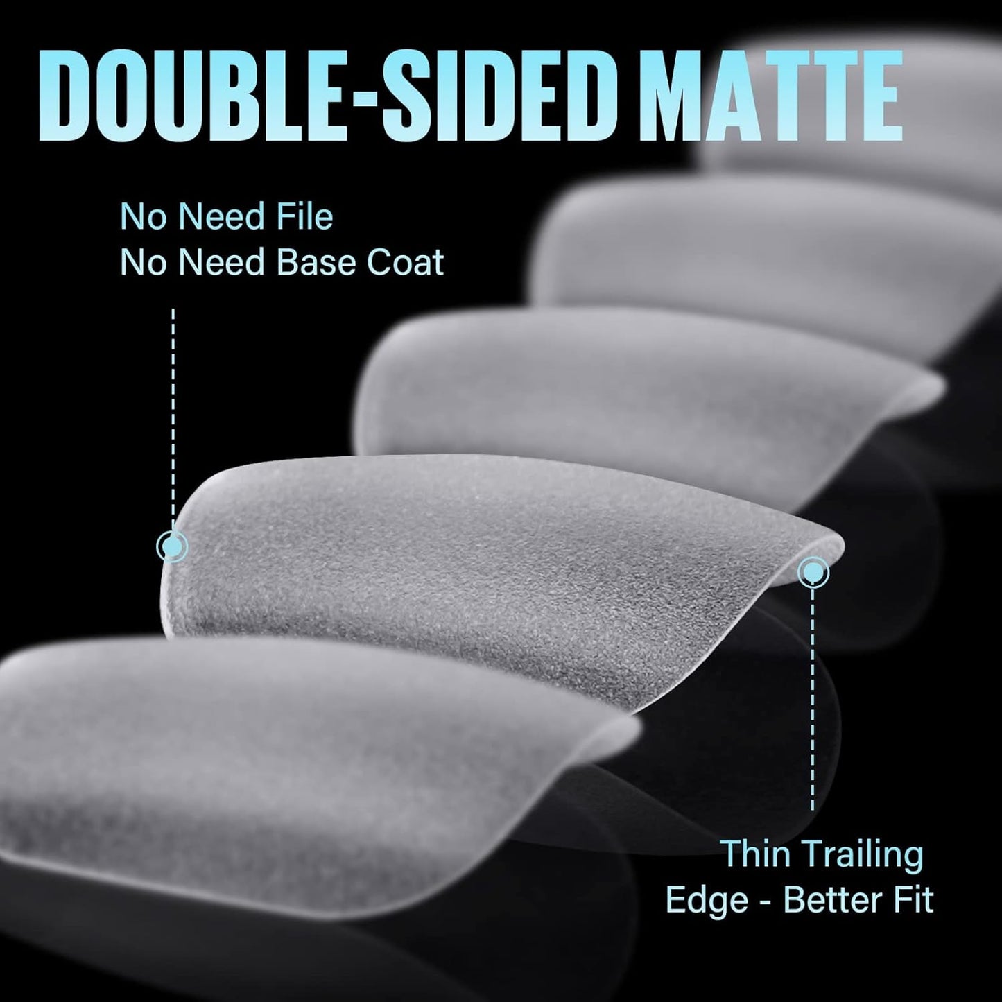 TOMICCA Extra Short Square Nail Tips, 240Pcs Acrylic Full Cover False Press on Nails Tips, 15 Sizes Pre-shaped Double-sided Matte Gel Fake nails for Extension