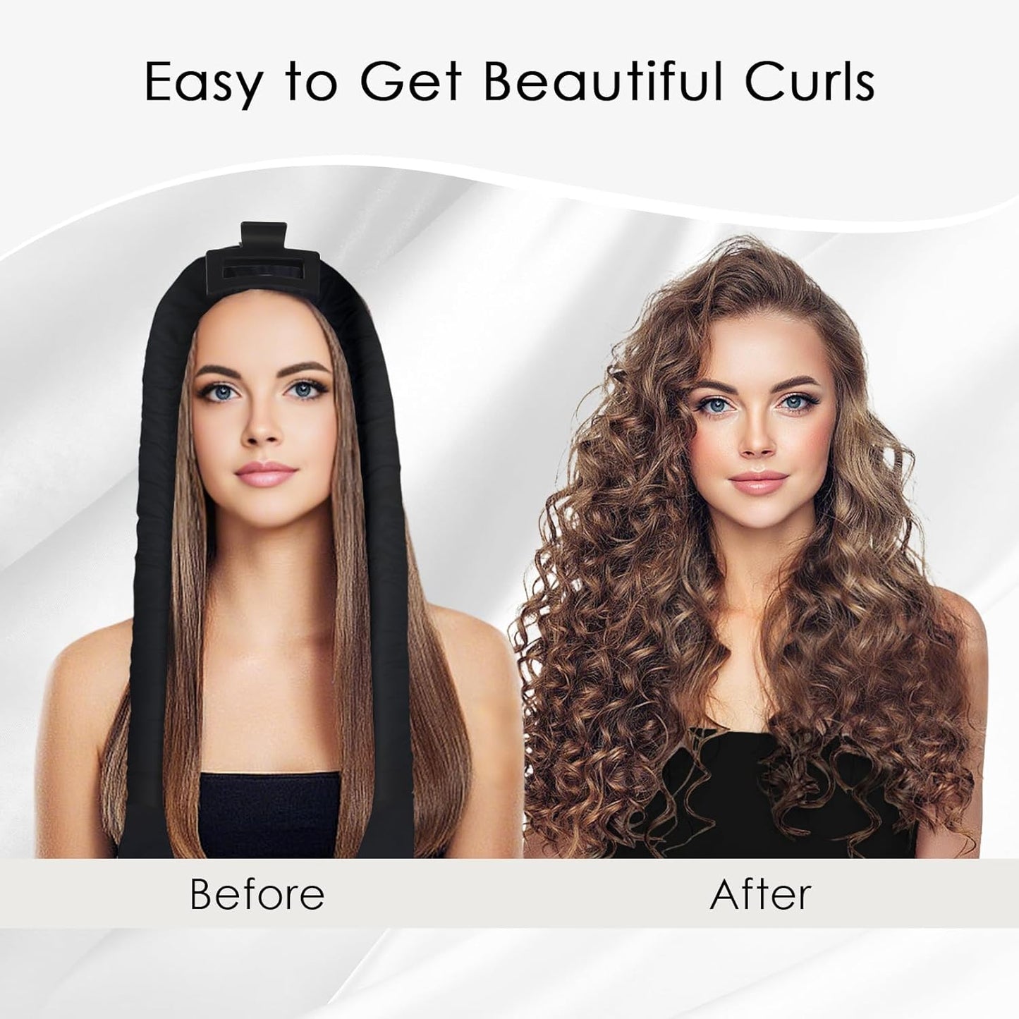 weiwei Satin Heatless Curlers Hair Curler, No Heat Curls Overnight Hair Curlers to Sleep In Overnight Curls Headband, 70" Hair Curlers No Heat, 9 Pcs Satin Heatless Curling Set for Women Long Hair