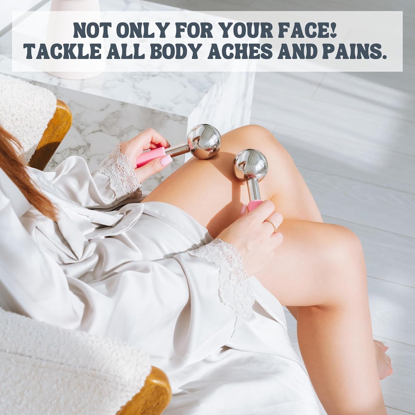 Eli with Love Ice Globes for Facials - 360 Rotating Unbreakable Steel Ice Globes with Carry Case - Professional Esthetician Supplies - Ice Roller for Face and Eyes - Ideal Skincare Tool (Pink)