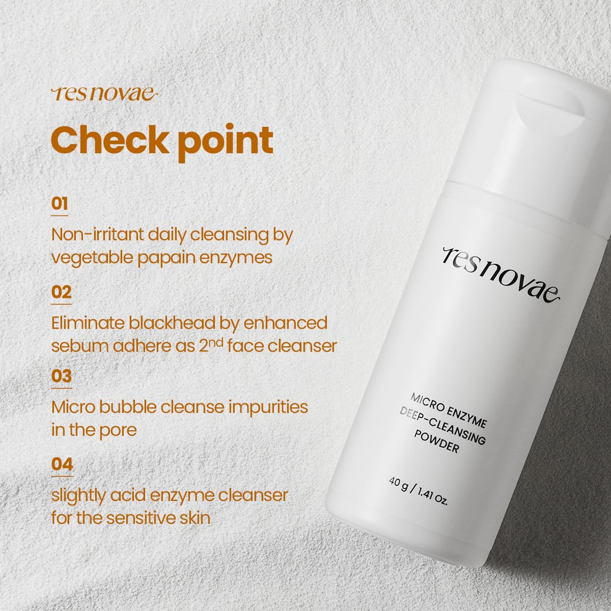 Enzyme Cleansing Powder – 40g (1.41 oz) – Purifies Pores, Removes Blackheads & Whiteheads, With Papain Enzyme for Smooth & Clear Skin | Low pH, Non-Irritating, For Sensitive Skin