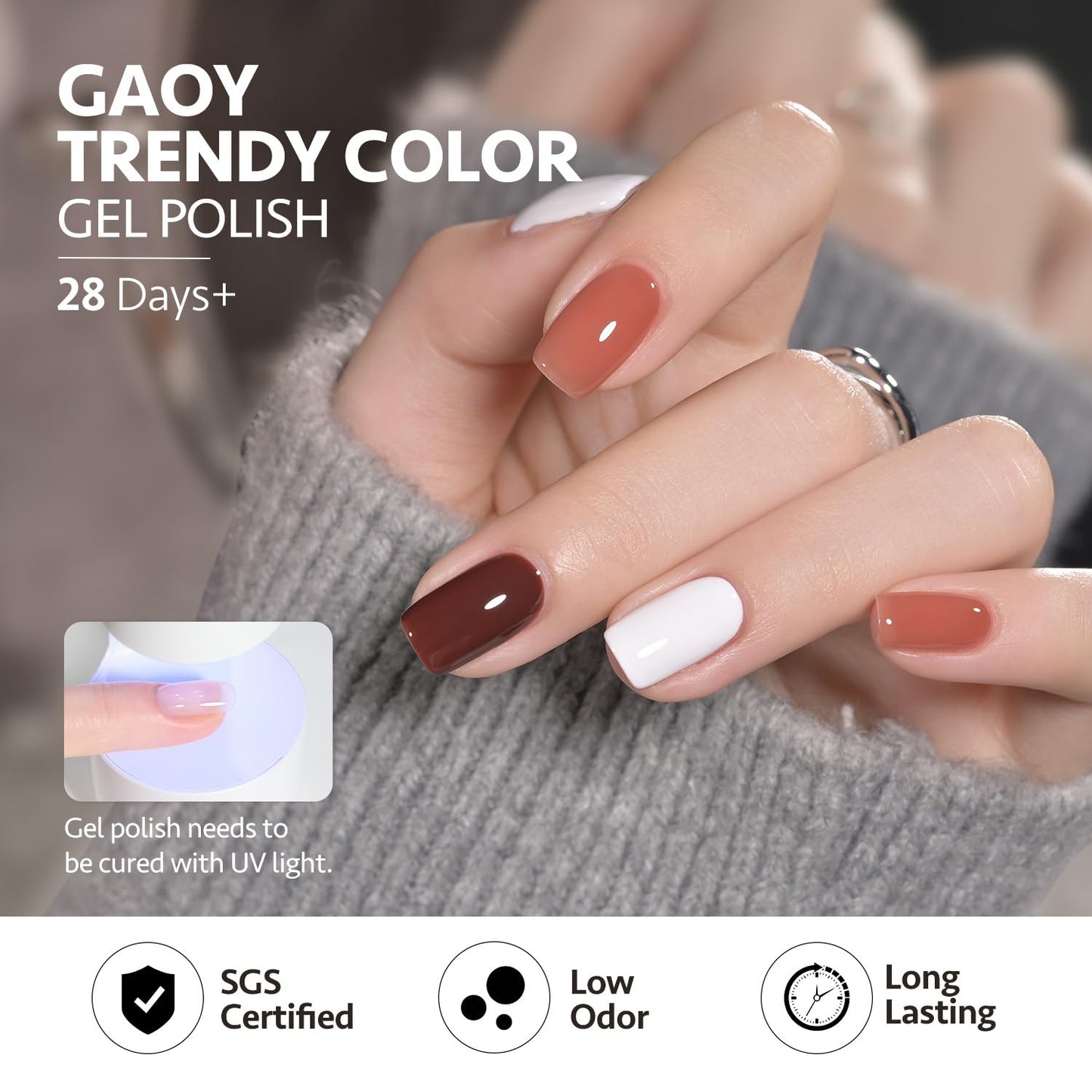 GAOY 42 Pcs Gel Nail Polish Kit, Green Blue Jelly Orange Glitter Colors All Seasons Gel Nail Polish Set with Glossy & Matte Top Coat and Base Coat for Salon and DIY Manicure at Home