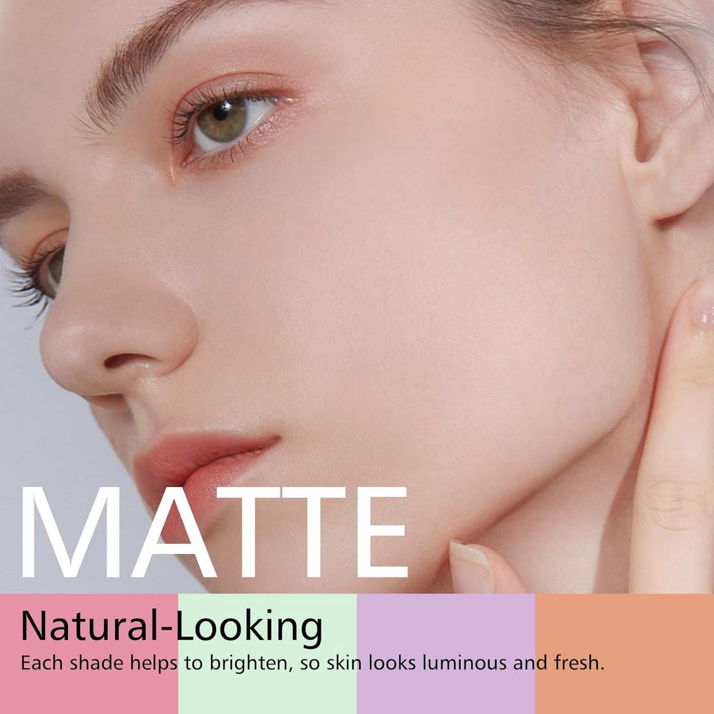 KYDA Color Correcting Setting Powder, Matte Finish, Correct Brightening Finishing Powder, Even Tone Correcting, Lasting Oil Control Pressed Powder