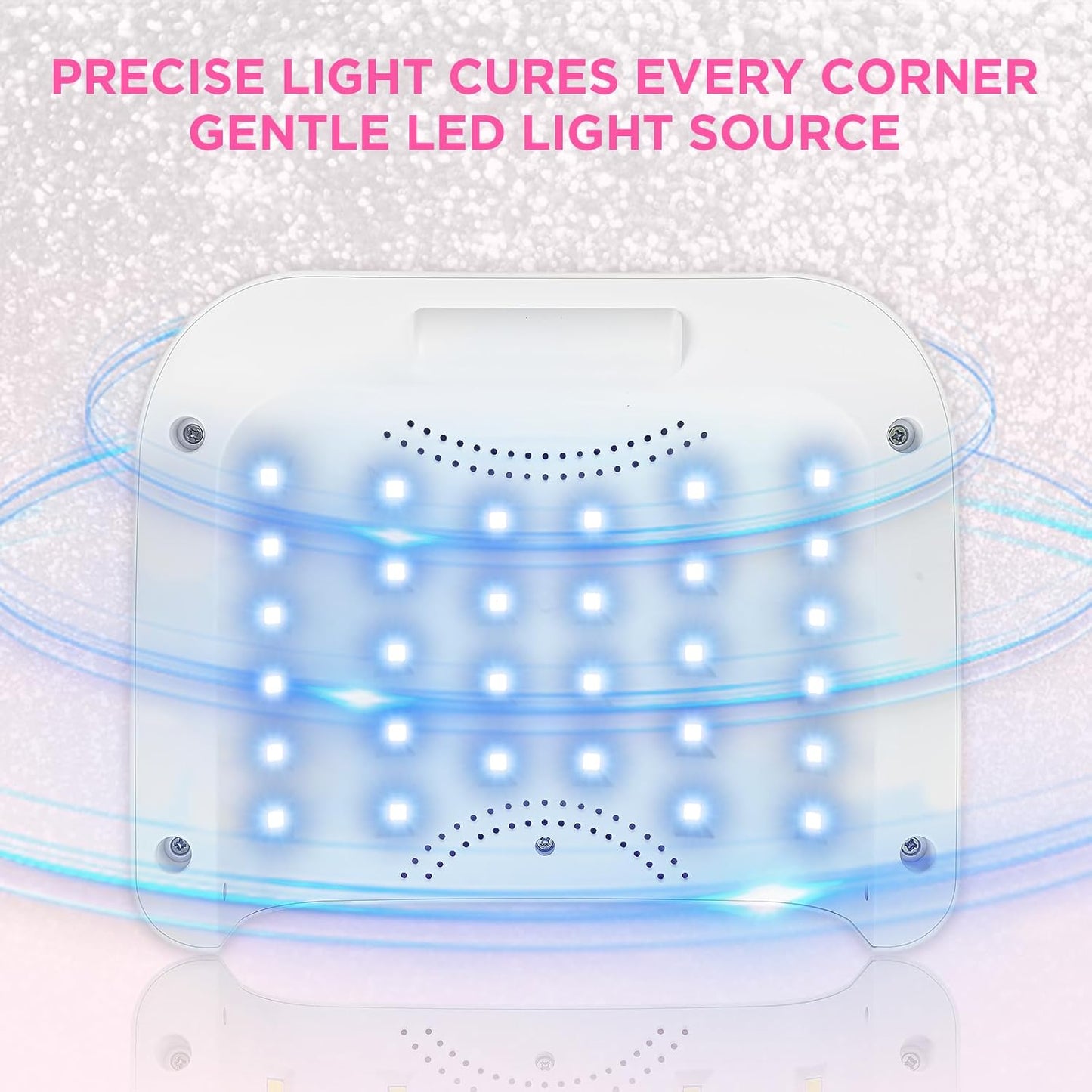 Cordless Nail Lamp, Rechargeable UV Nail Lamp for Gel Nails, LED Nail Lamp with 4 Timer Modes, Gel Nail Light Decorate with Sparkling Nail Rhinestones Diamond (Sparkly Rose Red Diamond)