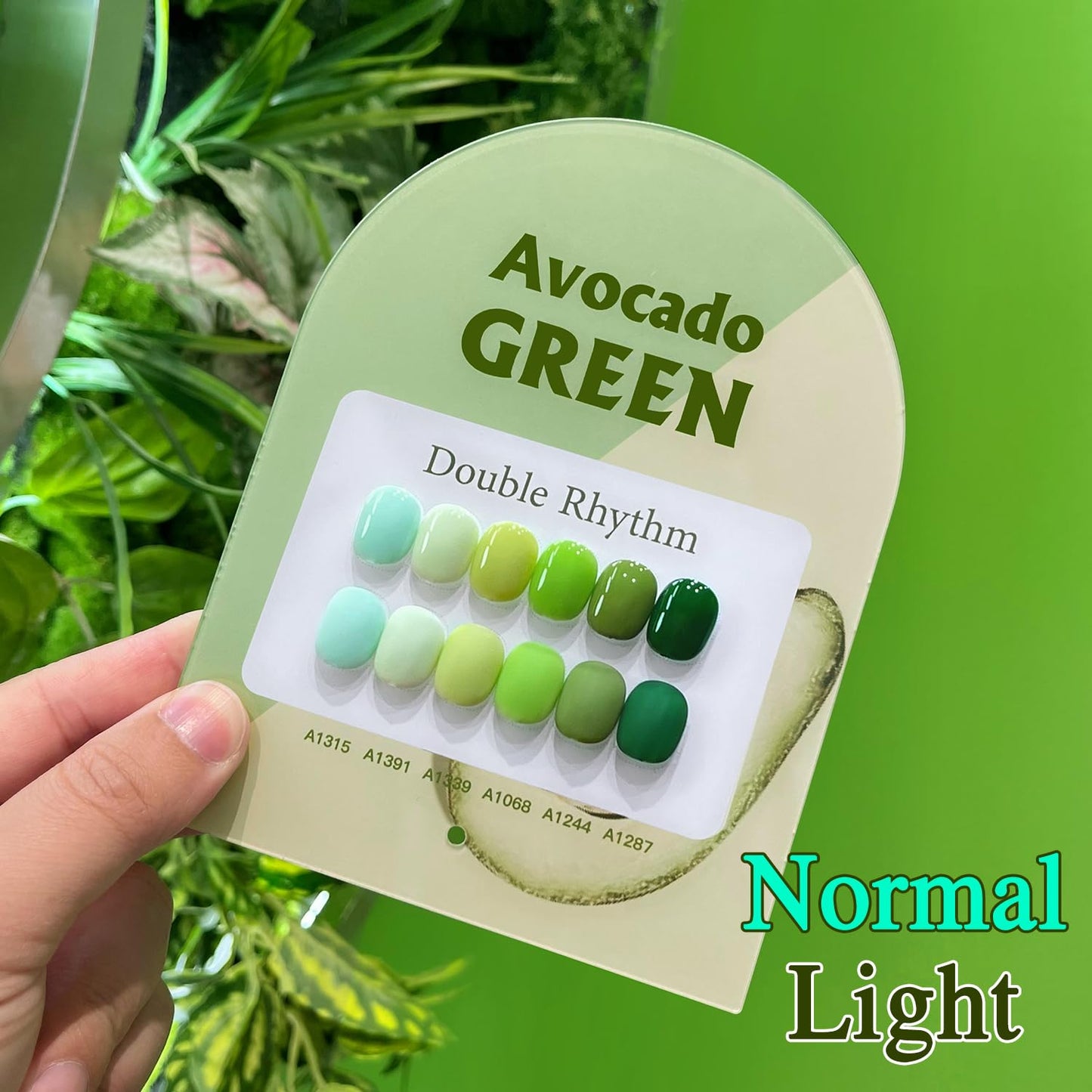 Double Rhythm 6 Pcs 15 ML Gel Polish Set Same Color Same Bottle Soak Off Gel Polish Kit Nail Art Manicure Salon DIY at Home for Women (Light Dark Green Olive Teal-T6-15)