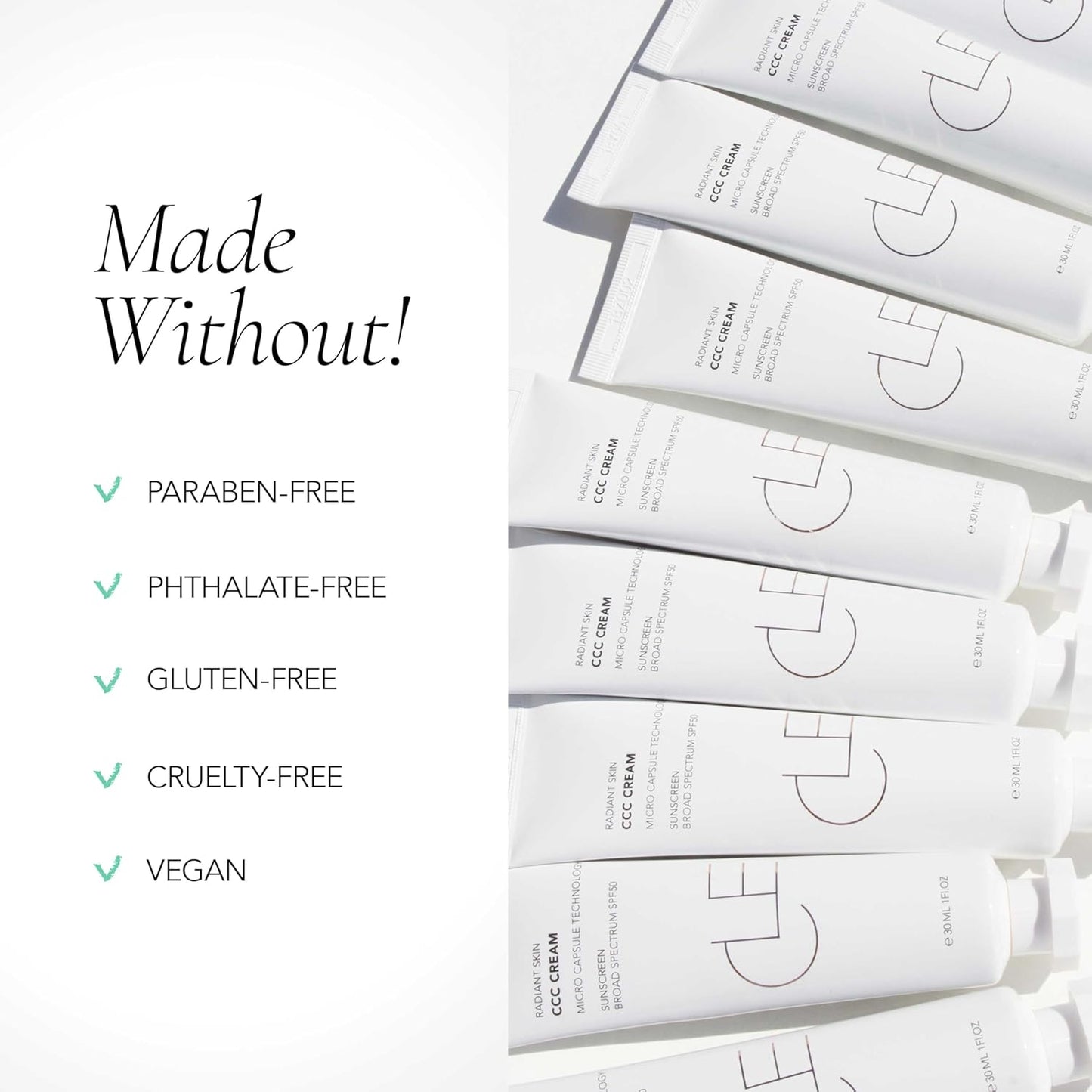 CLE Cosmetics CCC Cream (Cool Medium Deep 306 / SPF 50) - Color Correcting CC Cream with Sunscreen - Lightweight, Hydrating, Light to Medium Coverage Foundation - BB & CC Cream Hybrid - 1 fl oz