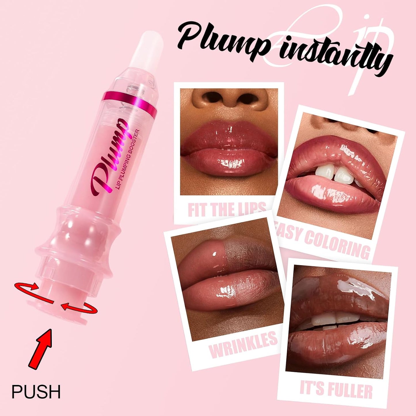 Erinde Lip Plumper Gloss, Natural Ginger Lip Plumping Booster, Ultra-Hydrating & Nourishing Plump Lip Plumper, Glossy Finish Fuller Lip Plumping Oil for Women Girls, G03