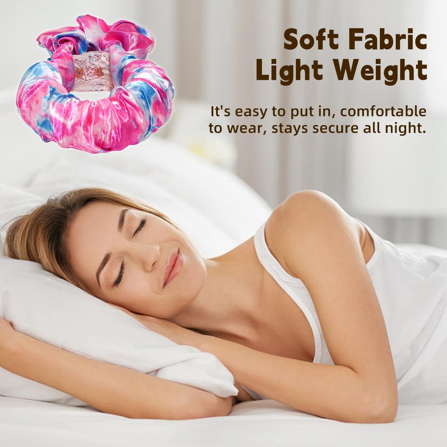 Heatless Hair Curler, Hair Curlers Overnight to Sleep In, Heatless Curling Scrunchie for Women Soft Silk Lazy Rollers Headband for Long Hair Overnight (Pink, 1PCS)