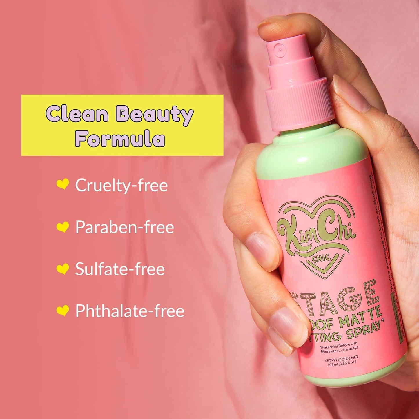 Kimchi Chic Beauty Stage Proof Matte Setting Spray, Makeup Finishing Mist and Fixative for All Skin Types, 3.55 fl oz