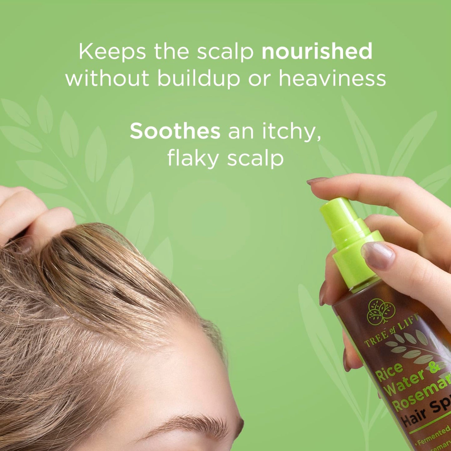 Tree of Life Beauty Rice Water Hair Spray Rosemary Water Spray for Hair Growth (8.8 fl oz) - Hair Thickening Fermented Rice, Caffeine, Rosemary Extract, Biotin, Keratin and Castor Oil Scalp Care