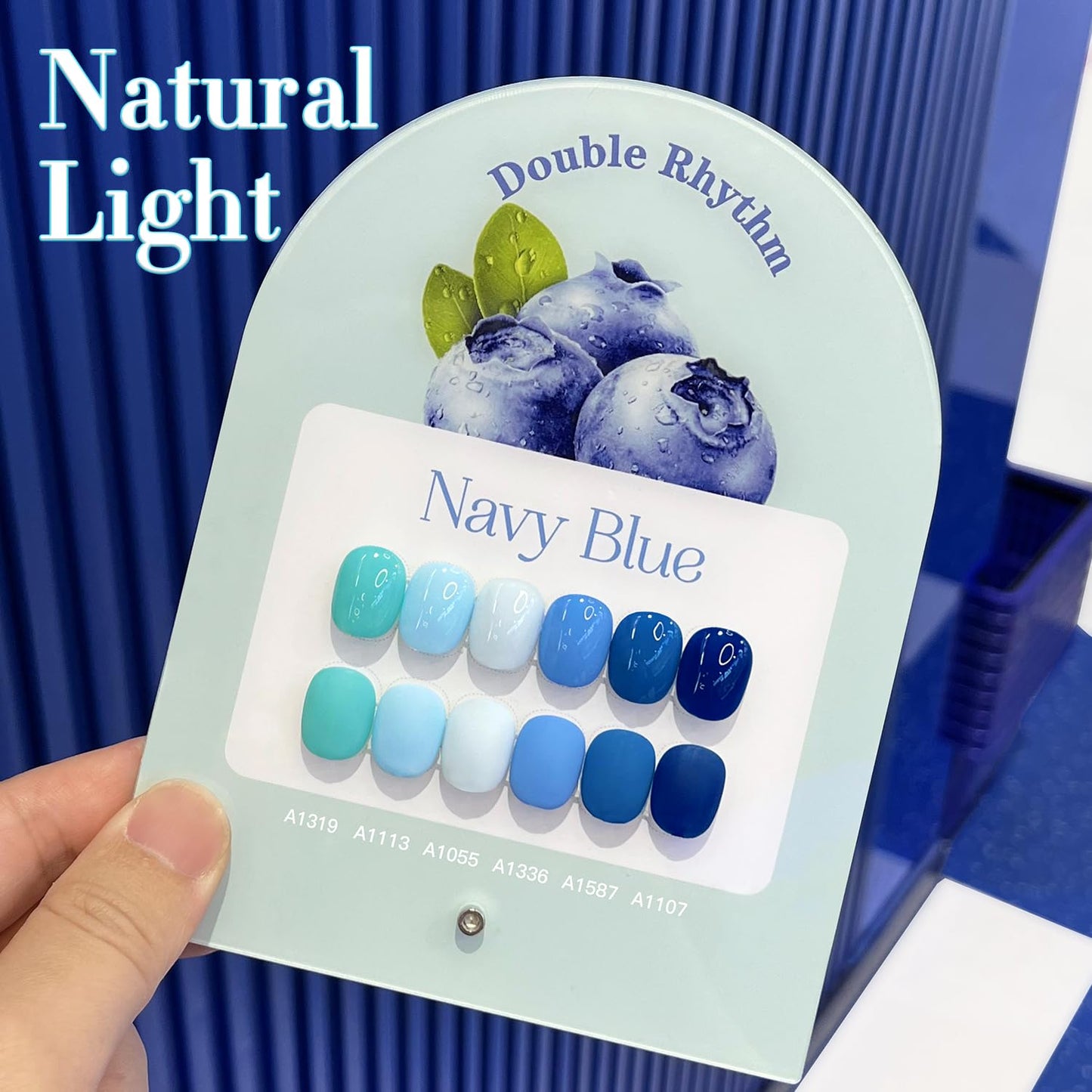 Double Rhythm 6 Pcs 15 ML Gel Polish Set Same Color Same Bottle Soak Off Gel Polish Kit Nail Art Manicure Salon DIY at Home for Women (Light Blue Dark Navy Teal-T6-14)