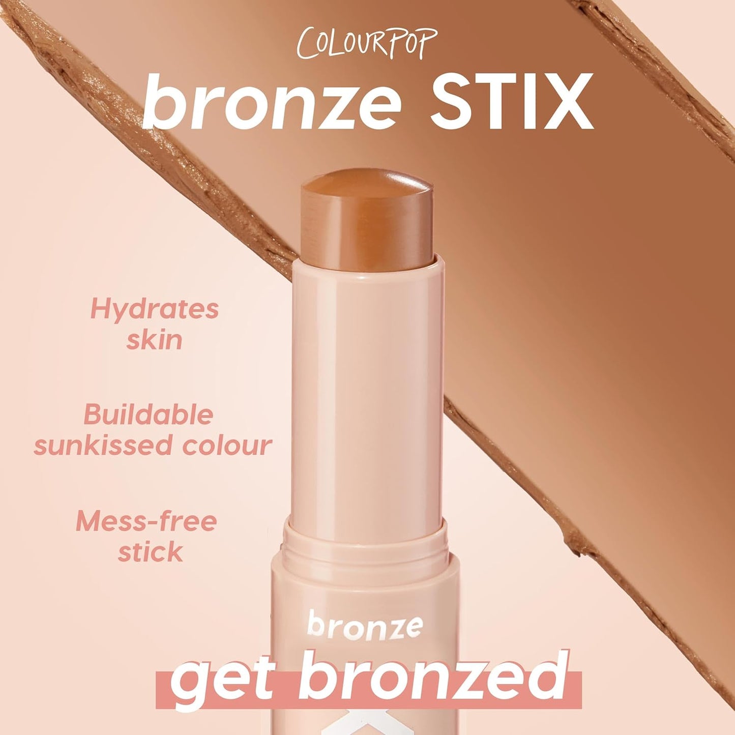 ColourPop Cream Bronzer Stick - Blendable Cream Contour & Glowy Summer Makeup with a Natural, Matte Finish - Buildable Formula for Shimmer-Free, Sun-Kissed Warmth - Laguna Beach (0.28 oz)
