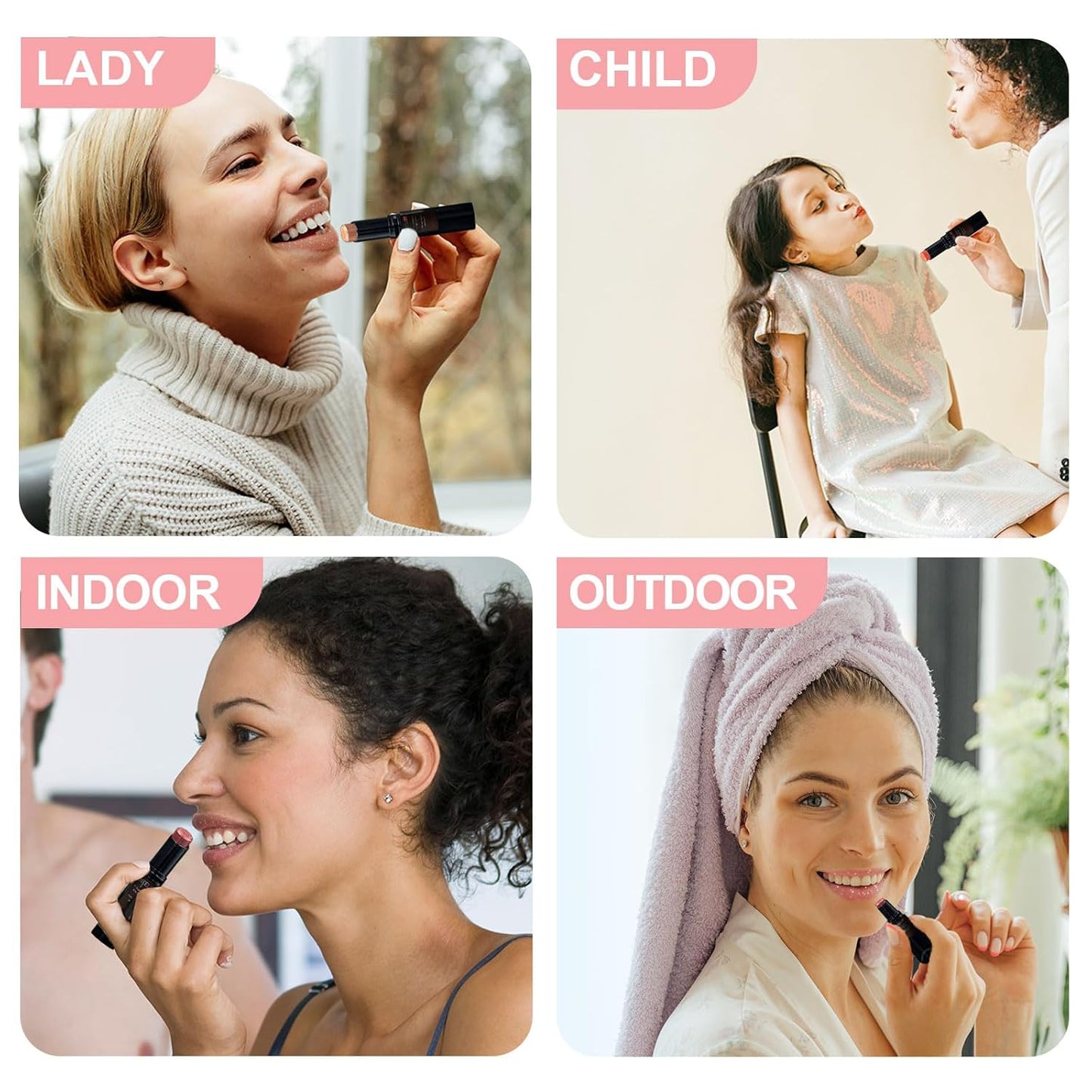 Yopela 10 Pack Tinted Lip Balm With Glitter Powder Stocking Stuffers Tinted Chapstick - Moisturizing Lip Balm with Shimmer - Lipstick Set - Assorted Colors and Favors Valentine's Gift