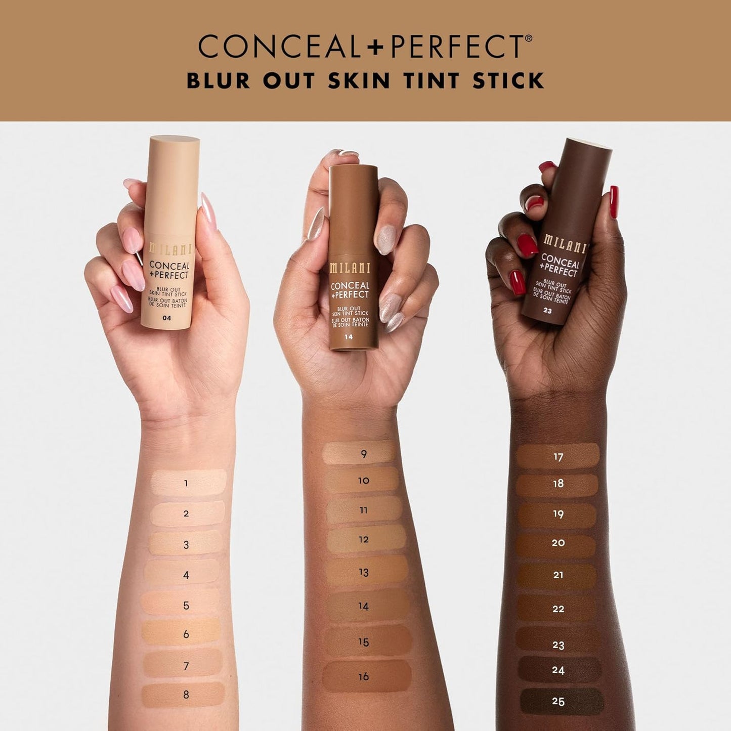 Milani Conceal + Perfect - Skin Tint Stick, Blur Out Tinted Moisturizer Makeup, Shade 024