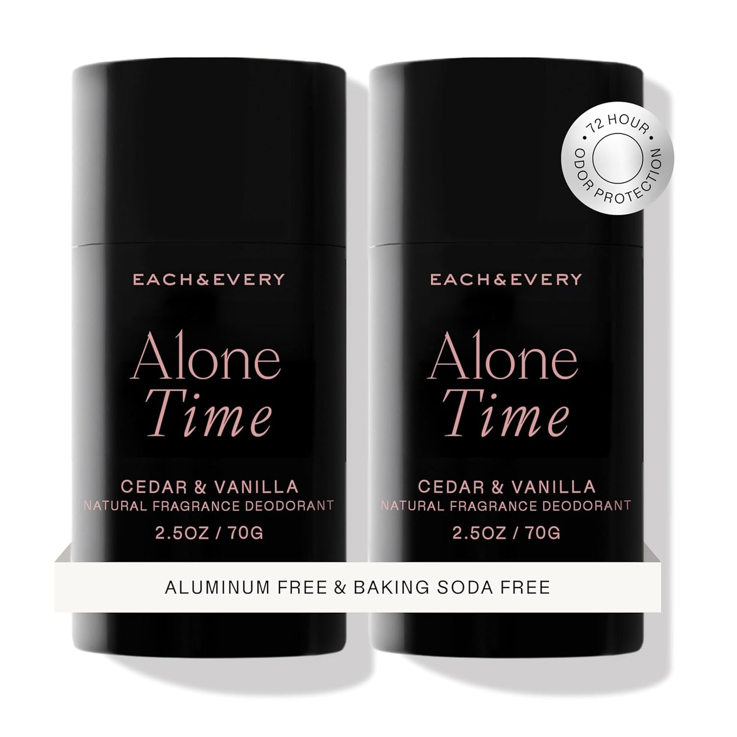 Each & Every Aluminum Free Deodorant for Men & Women, Cedar & Vanilla - All Natural Deodorant for Sensitive Skin, EWG Verified - Clean, Baking Soda Free, Plant-Based Fragrance - 2.5oz, 2 Pack
