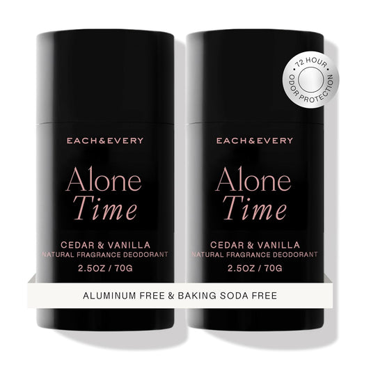 Each & Every Aluminum Free Deodorant for Men & Women, Cedar & Vanilla - All Natural Deodorant for Sensitive Skin, EWG Verified - Clean, Baking Soda Free, Plant-Based Fragrance - 2.5oz, 2 Pack