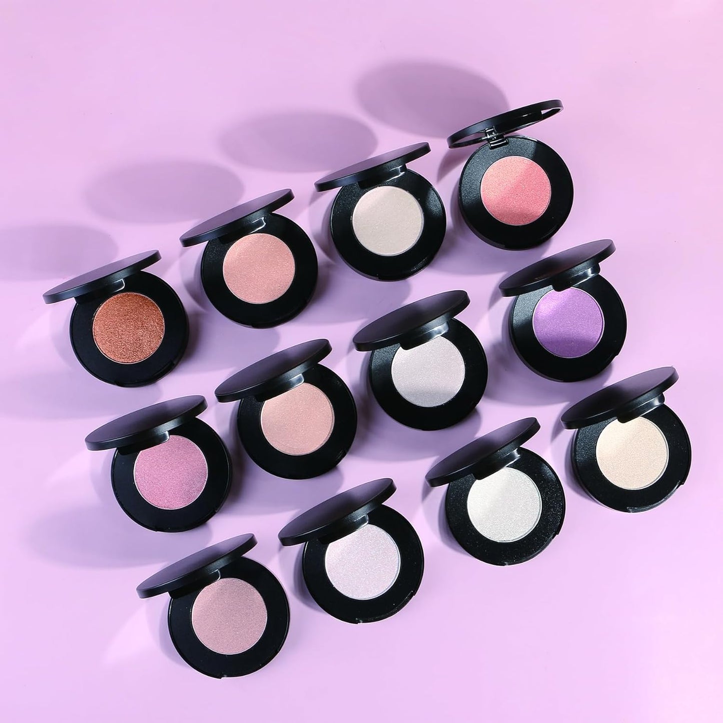 Face Highlighter Powder Palette, Glossy Glitter Illuminator Powder, Shimmer Shades for Face Highlighter Makeup, Highly Pigmented Natural Shiny Highlight Makeup Illuminator Highlighter 6