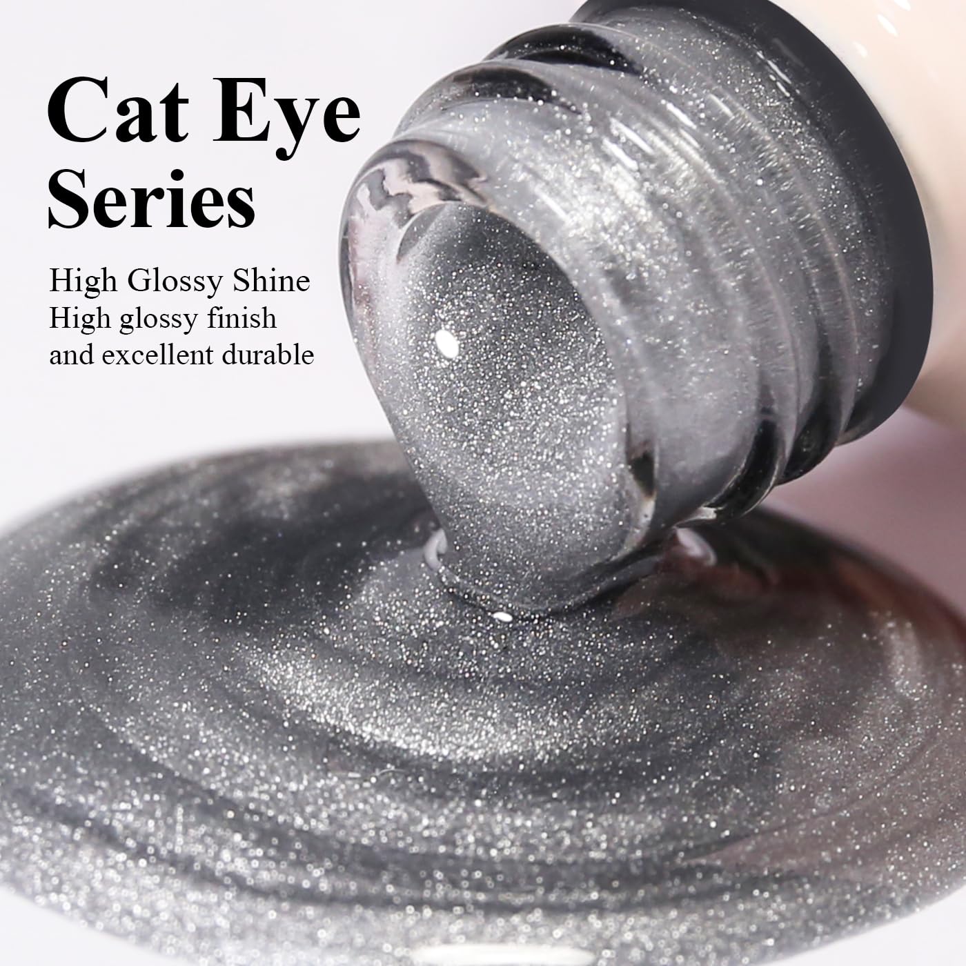 Imtiti Cat Eye Gel Nail Polish, Sliver Holographic Magnetic Crystal Nail Gel Polish With Magnet Glittery Galaxy Spring Summer Kit Soak Off UV Led 10ML