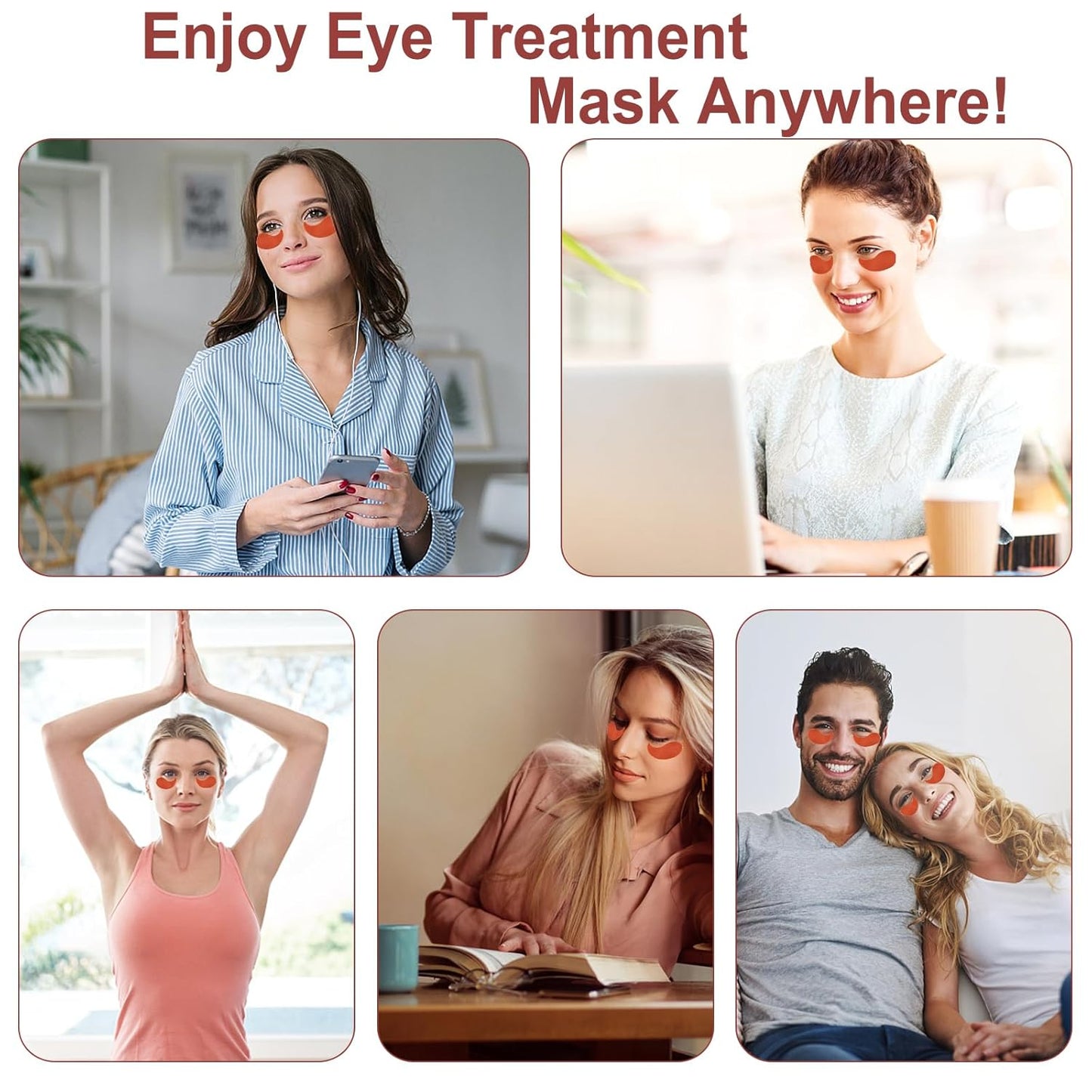 Eye Mask - 30 Pairs Caffeine Under Eye Patches Skin Care Products, Eye Masks Skincare for Dark Circles and Puffiness, Reduce Wrinkles, Eye Bags and Fine Lines, for Women and Man