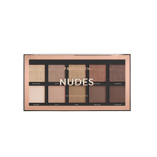 Profusion Cosmetics 10 Shade Eyeshadow Palette - High Pigmented Multi-Finish Colors, Vegan & Cruelty-Free, Create Stunning Looks On-the-Go - Travel-Friendly & Versatile Makeup, Nudes