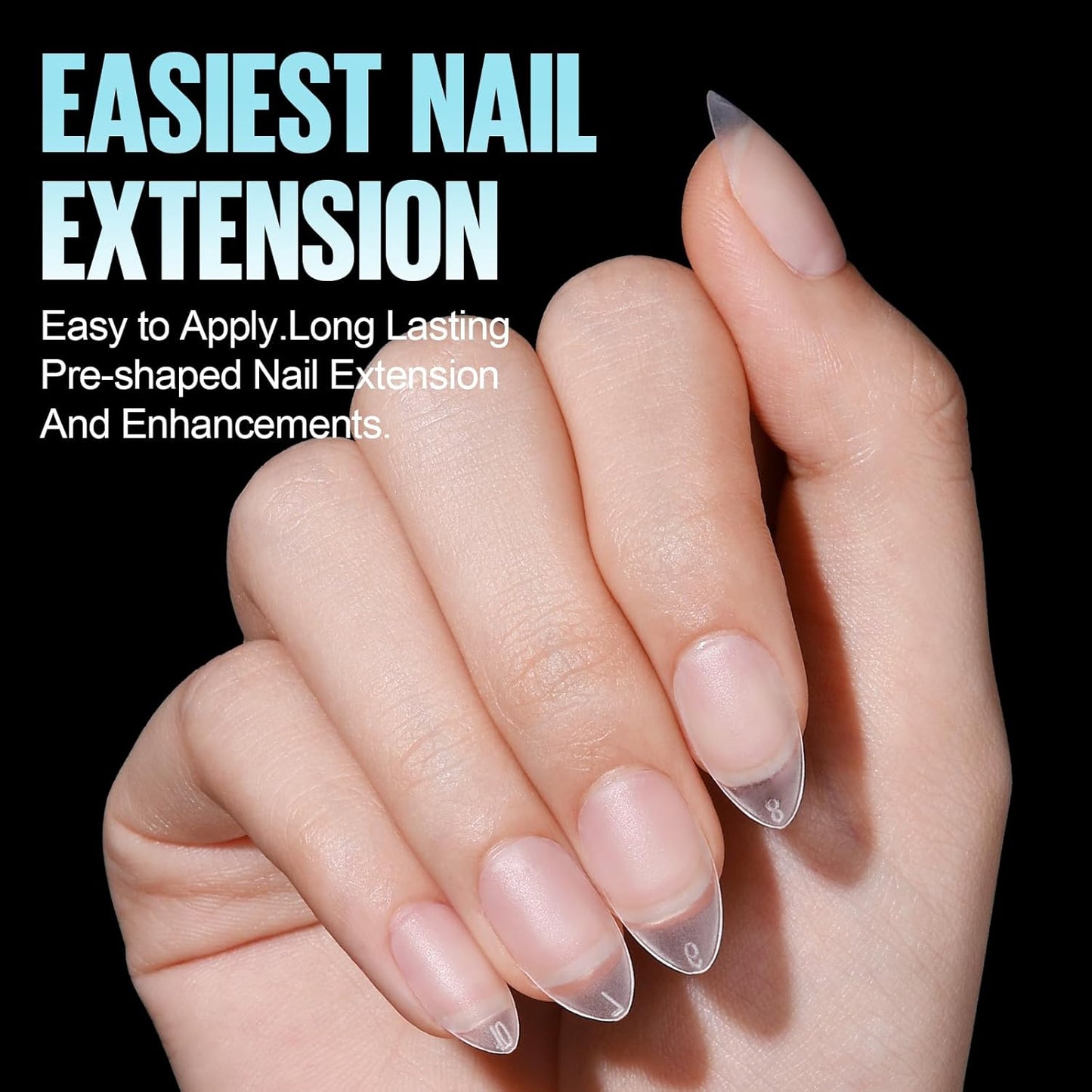 TOMICCA Short Almond Nail Tips, 360Pcs Full Cover Double Sided Matte Gel Nails,15 Sizes Acrylic Short Fake Nails for Nail Extensions Home Diy Salon