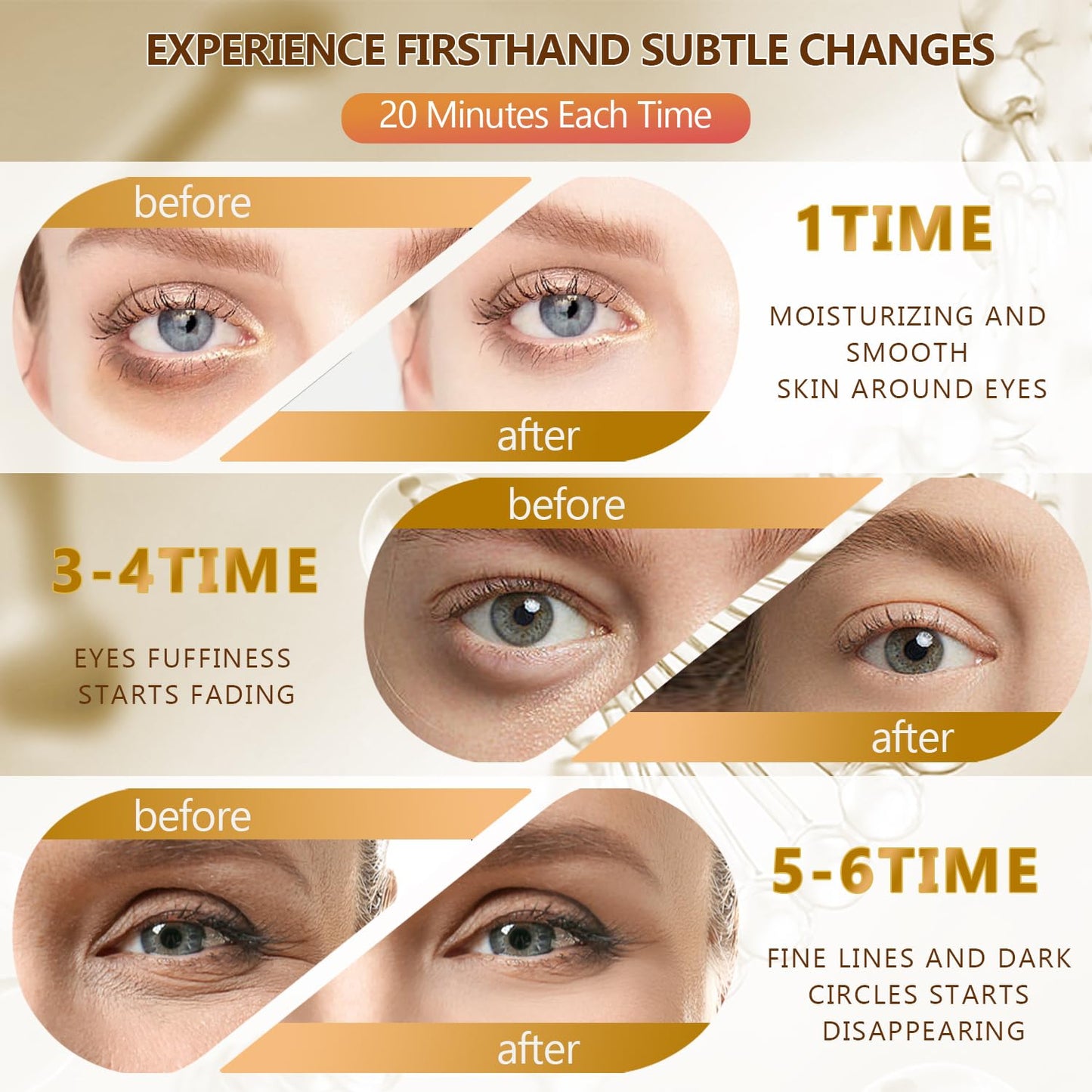 60 Pcs 24K Gold Under Eye Patches, 30 Pairs Undereye Mask for Dark Circles Puffy Eyes Treatment, Collagen Gel Pads Hydrating for Eye Bags Puffiness Wrinkle, Women Men Beauty Skin Care Products