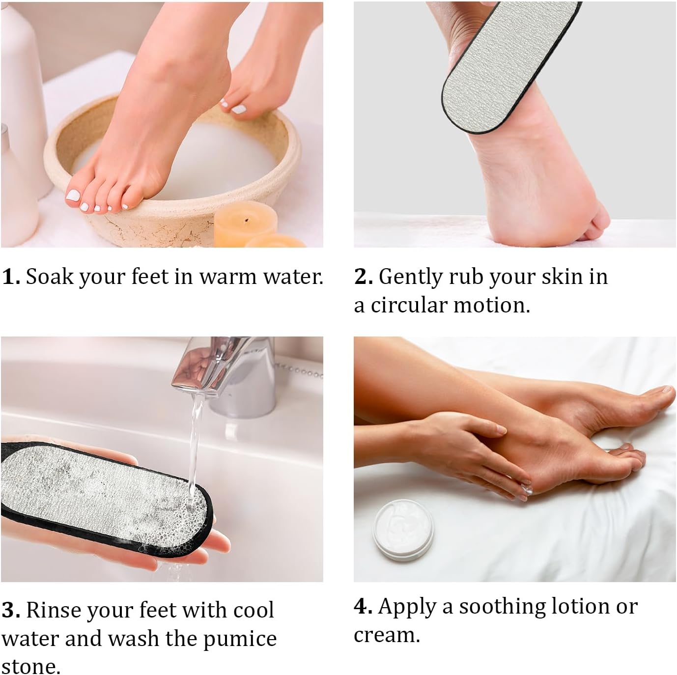 Pumice Stone Foot Scrubber - Pedicure Foot File with Handle for Dry Dead Skin - Callus Remover for Feet - Foot Scraper - Exfoliating Brush for Heels, Elbows, Hands
