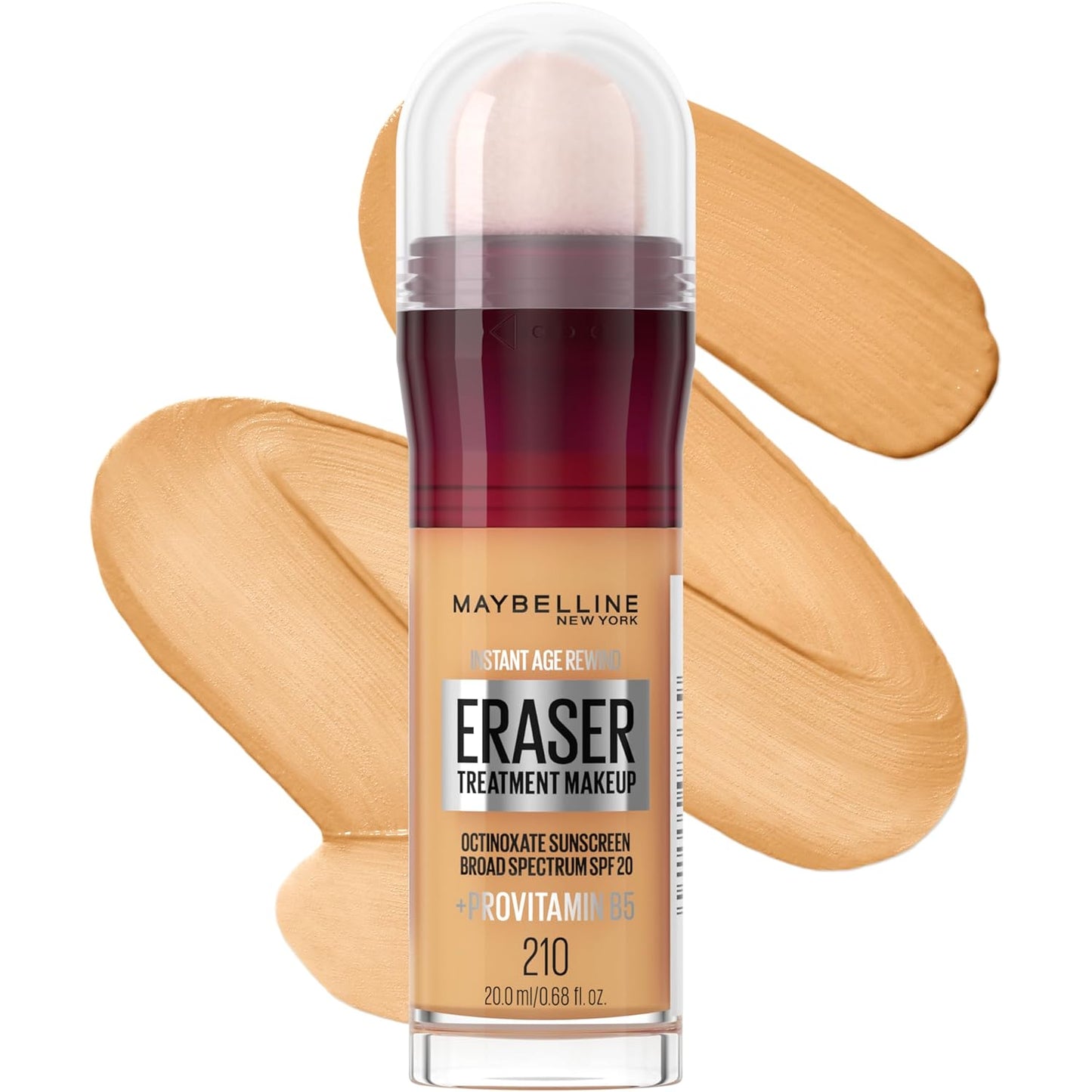 Maybelline Instant Age Rewind Eraser Foundation with SPF 20 and Moisturizing ProVitamin B5, 210, 1 Count