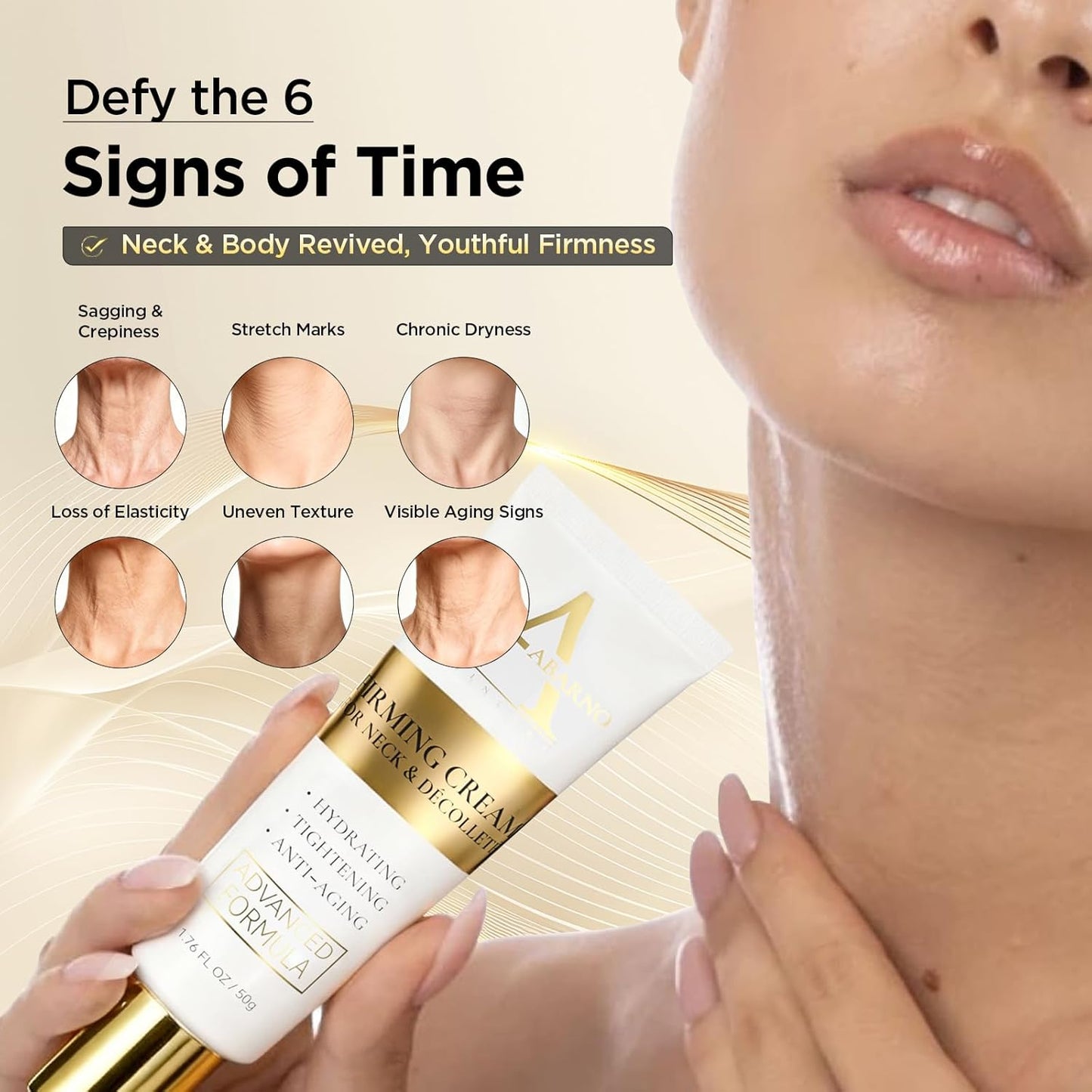 Neck Cream - Retinol & Collagen Neck Firming Cream for Wrinkles, Moisturizing and Anti-Aging, Perfect for Neck & Décolleté Skin Care - 1.7 fl.oz