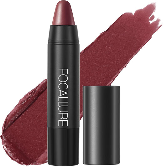 FOCALLURE Ultra Chic Matte Lipstick,Rich Vitamin E Lip Crayon,Lightweight Matte Color without Drying or Fading,Long Lasting Waterproof Lips Makeup,STIZZA