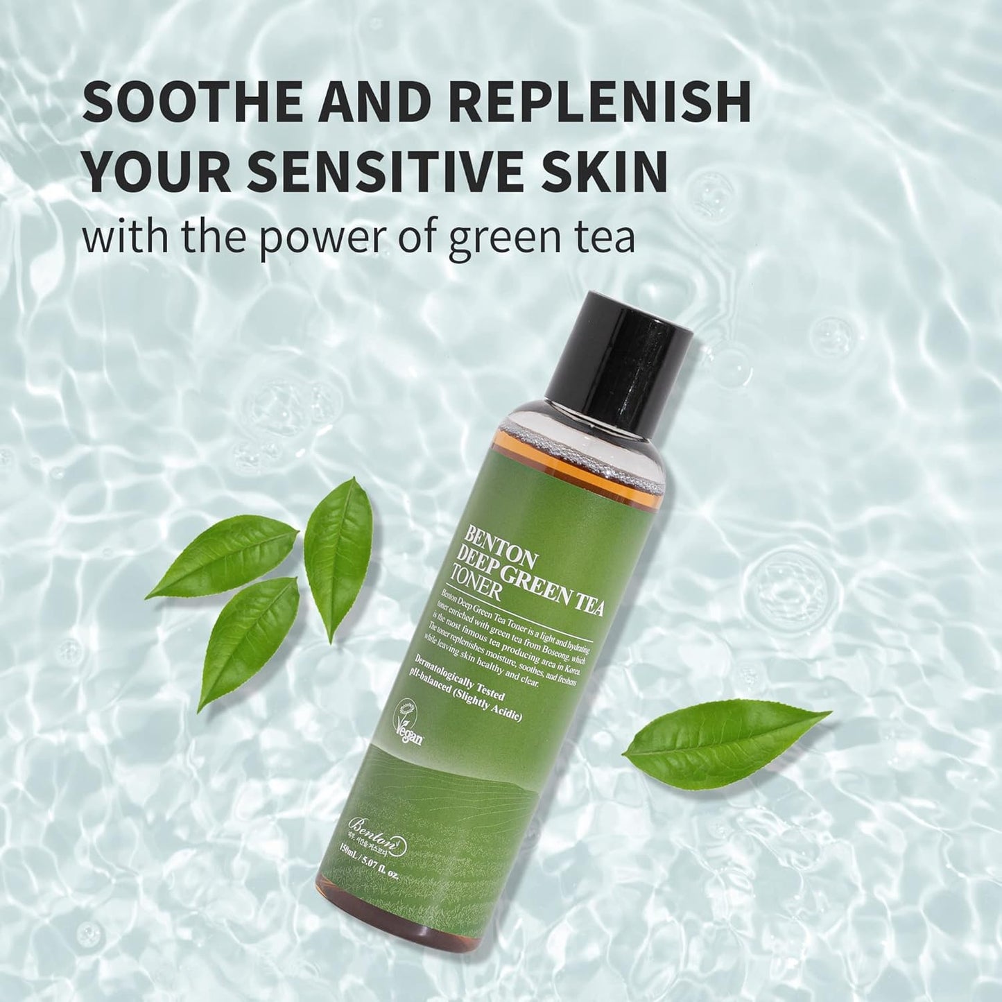 BENTON Deep Green Tea Toner - 150ml (5.07 fl.oz) for Face, Sensitive & Oily Skin
