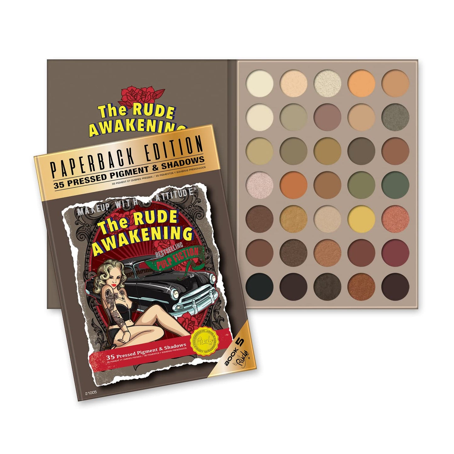 The Rude Awakening Eyeshadow Palette - Paperback Edition by Rude Cosmetics for Women - 0.74 oz Palette