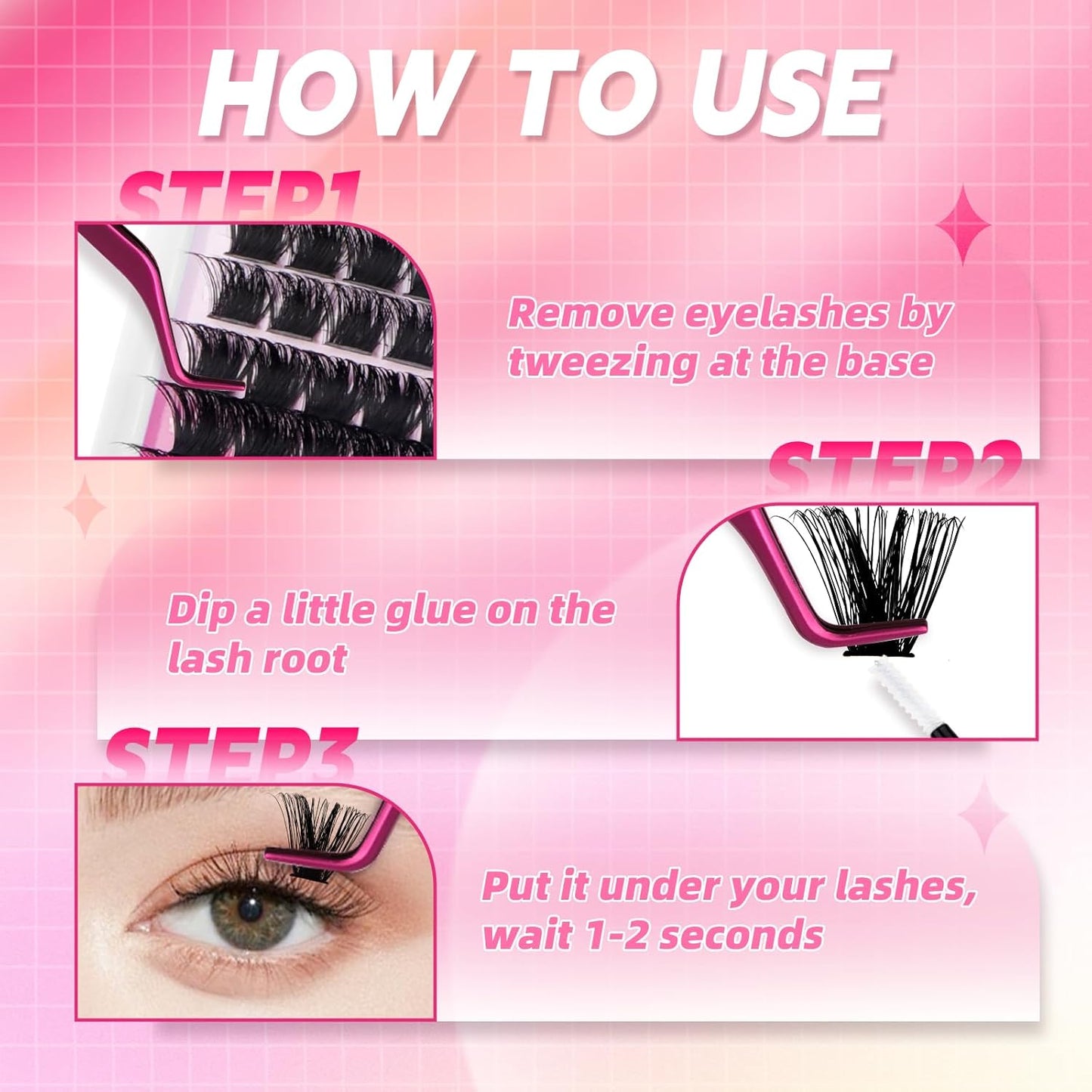 FADLASH Cluster Lashes D Curl Wispy Individual Lashes DIY Eyelash Extension Natural Look Reusable Fluffy Cluster Eyelash Extensions Self Application At Home (80D+100D-0.07D-12-18MIX)