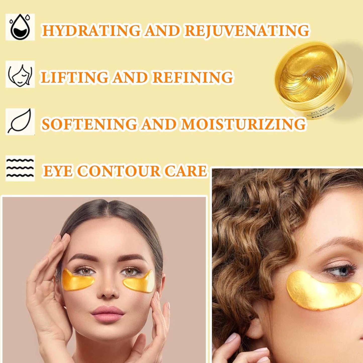 30 Pairs Gold Eye Mask,Under Eye Patches for Dark Circles and Puffiness,Reduces Eye Bags and Smoothes Frownies,Improves Eye Skin Elasticity,Eye Treatment Patches,Skin Care Products