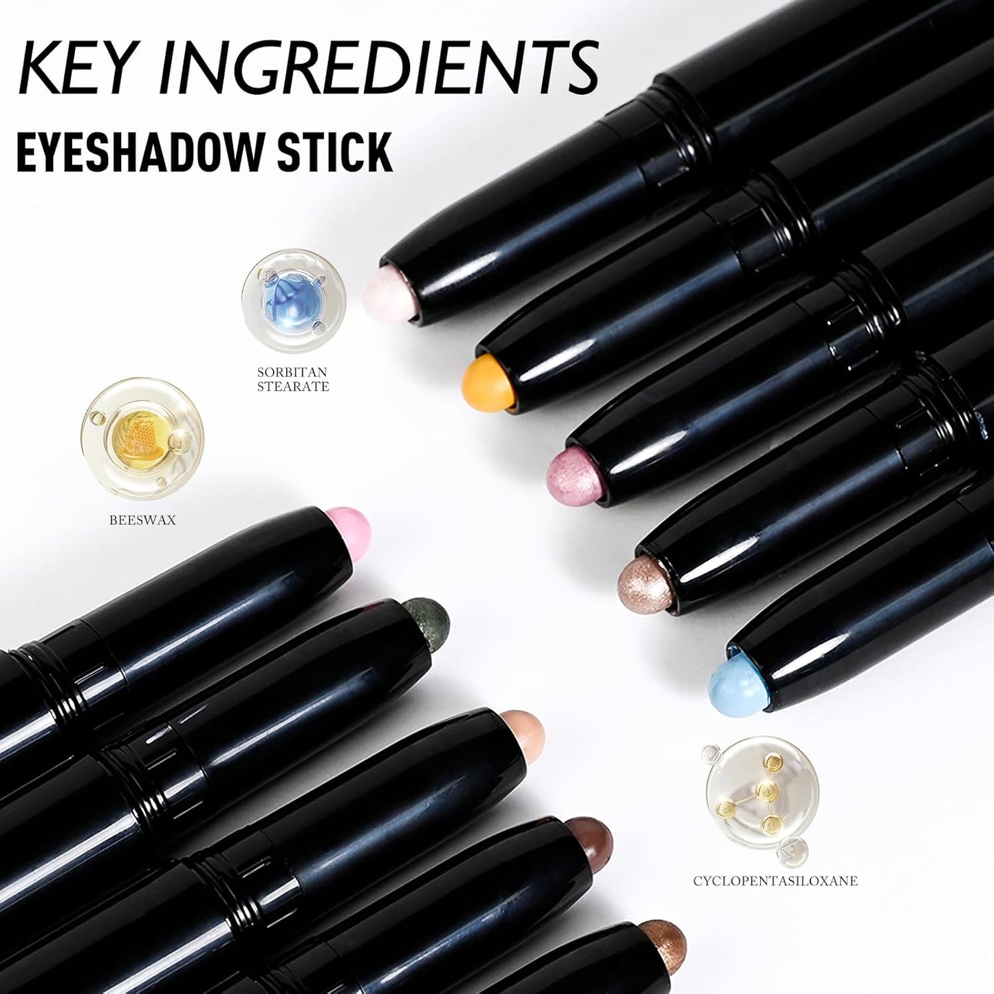 Eyeshadow Stick Medium Warm Brown, Matte Cream Eye Shadow Stick Waterproof Neutral Eyeliner Brightener Pencil Long-Lasting Eye Highlighter Makeup for Older Women Easy to Use High Pigmented